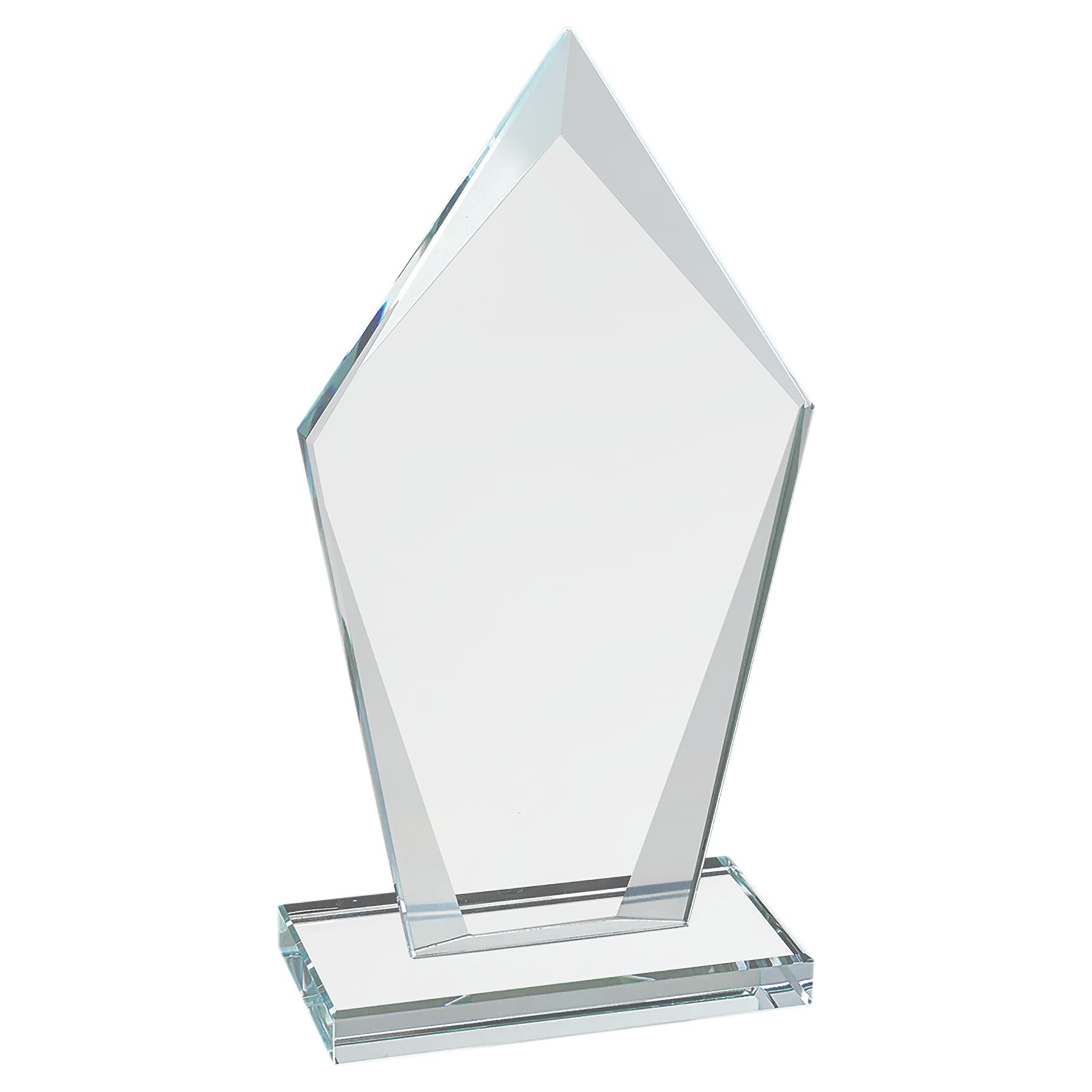 Diamond Beveled Edge Glass Standing Award with Lined Presentation Box, 2 Sizes JDS