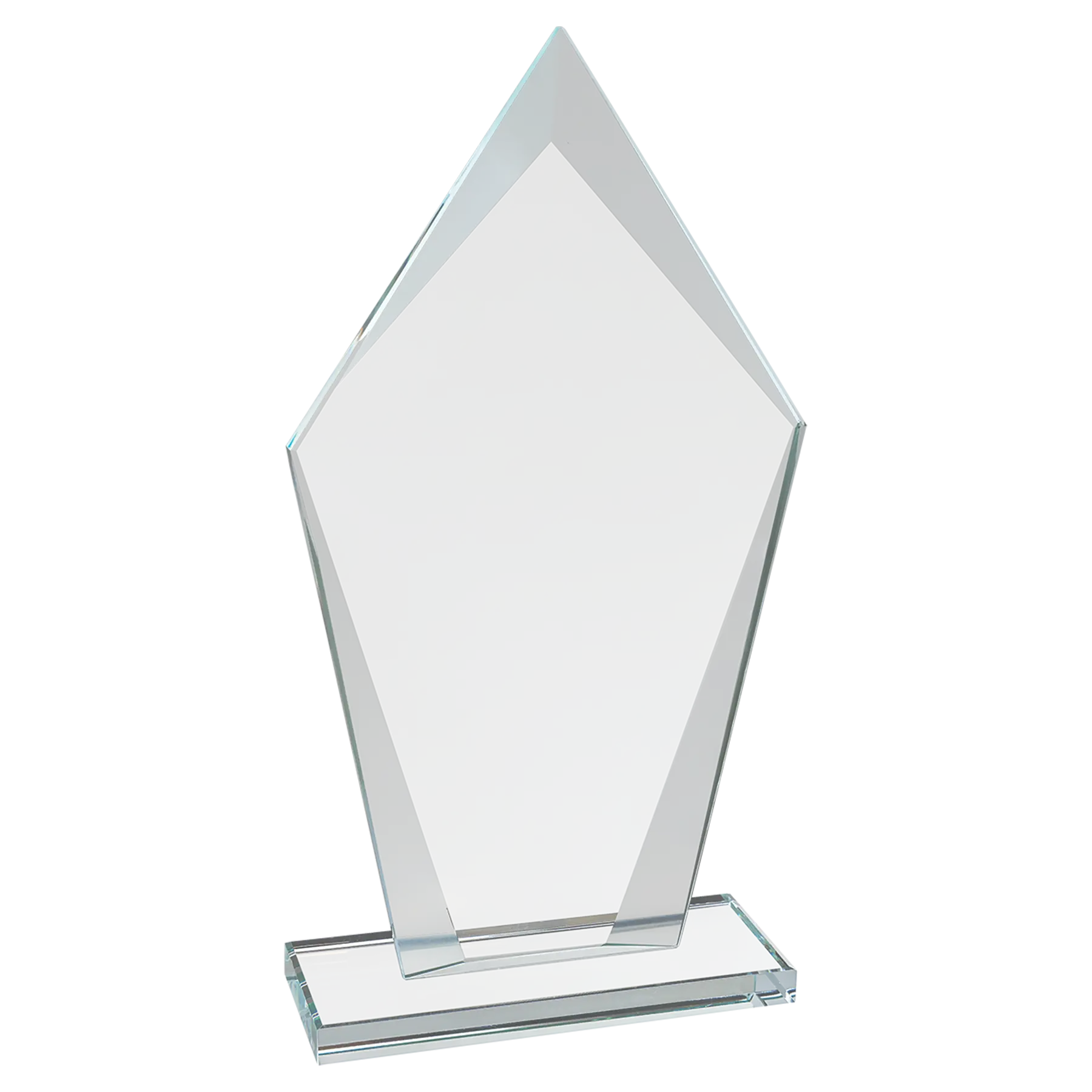 Diamond Beveled Edge Glass Standing Award with Lined Presentation Box, 2 Sizes JDS