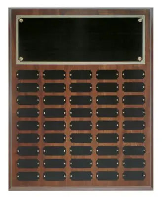 Cherry Finish Completed Perpetual Plaque Award with 45 Name Plates, 16" x 20" JDS