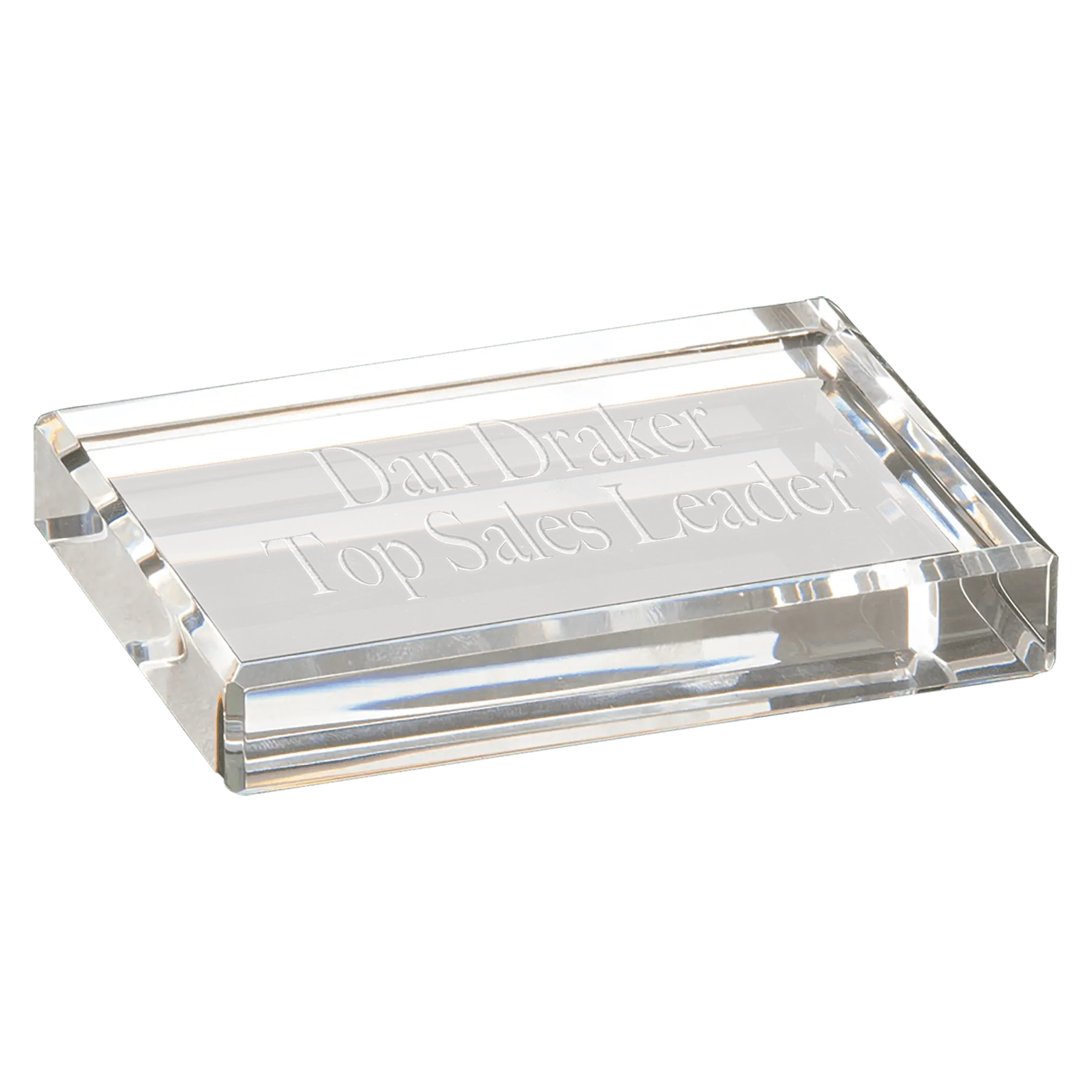 Premier Crystal Rectangle Paperweight / Award, 4" x 3" JDS