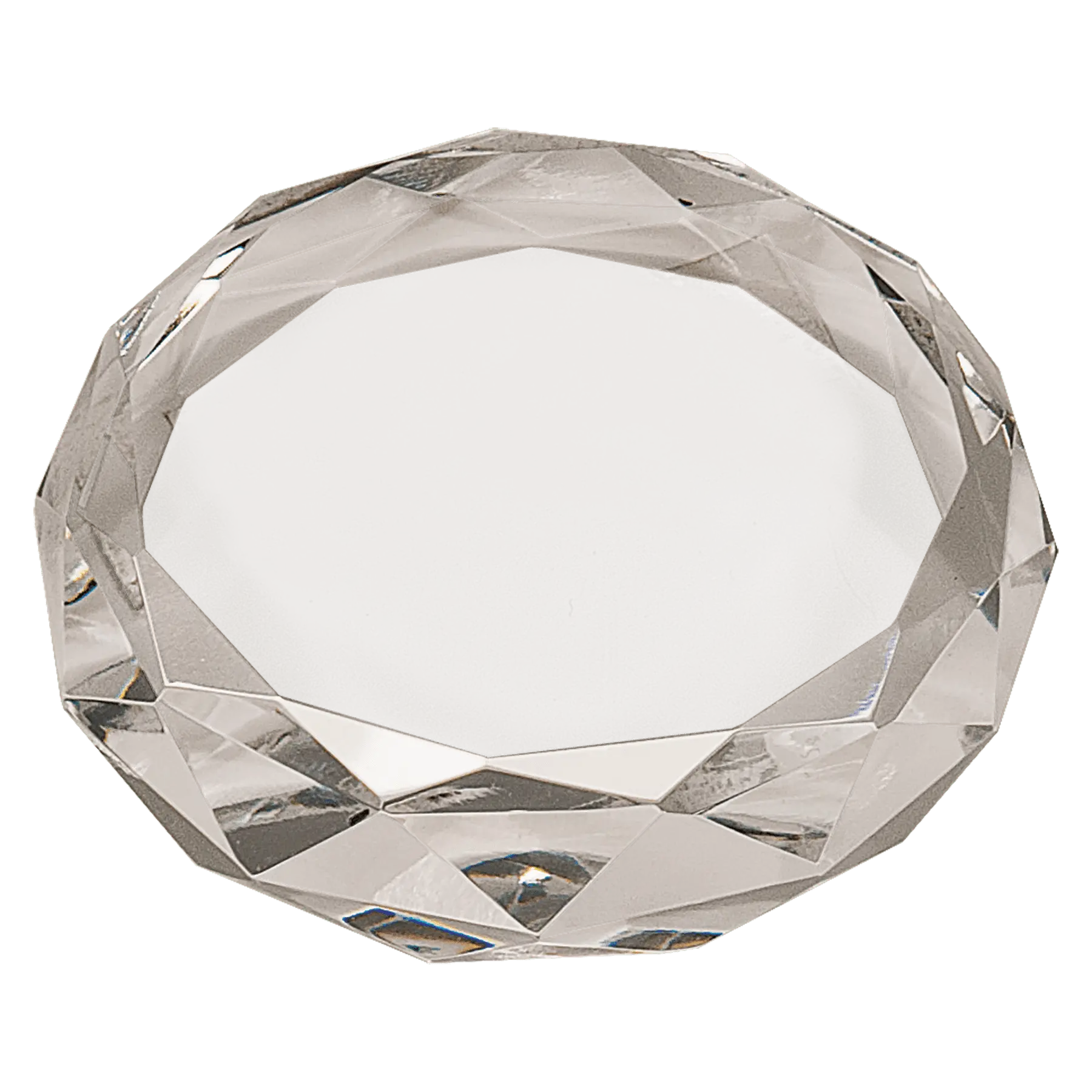 Premier Crystal Round Faceted Paperweight / Award, 3", Includes Lined Gift Box JDS