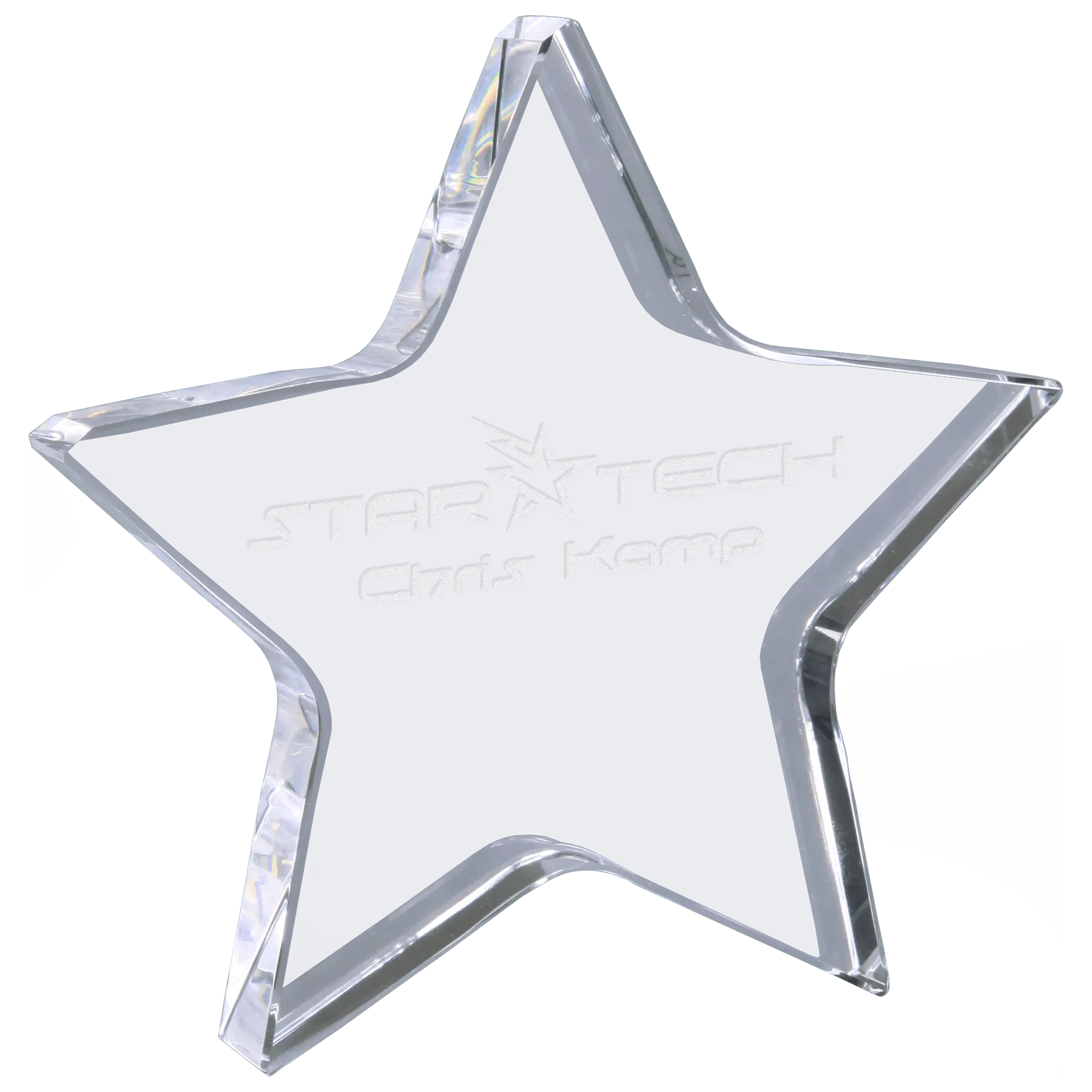 Premier Crystal Star Standing Award, Includes Lined Gift Box, 5" x 5" - Sams Engraving and Gifts