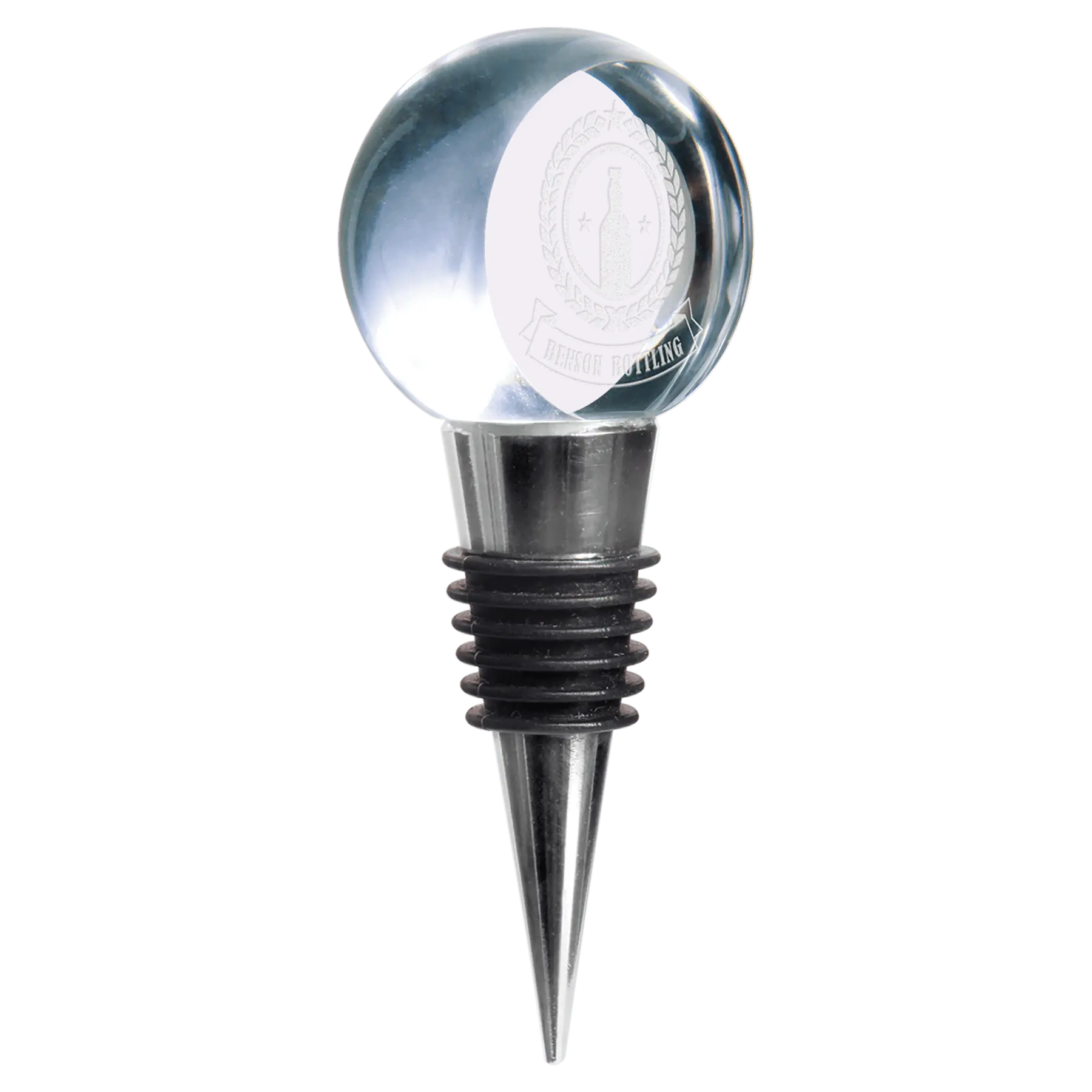 Personalized Crystal Round Wine Stopper with Lined Gift Box Sams Engraving and Gifts