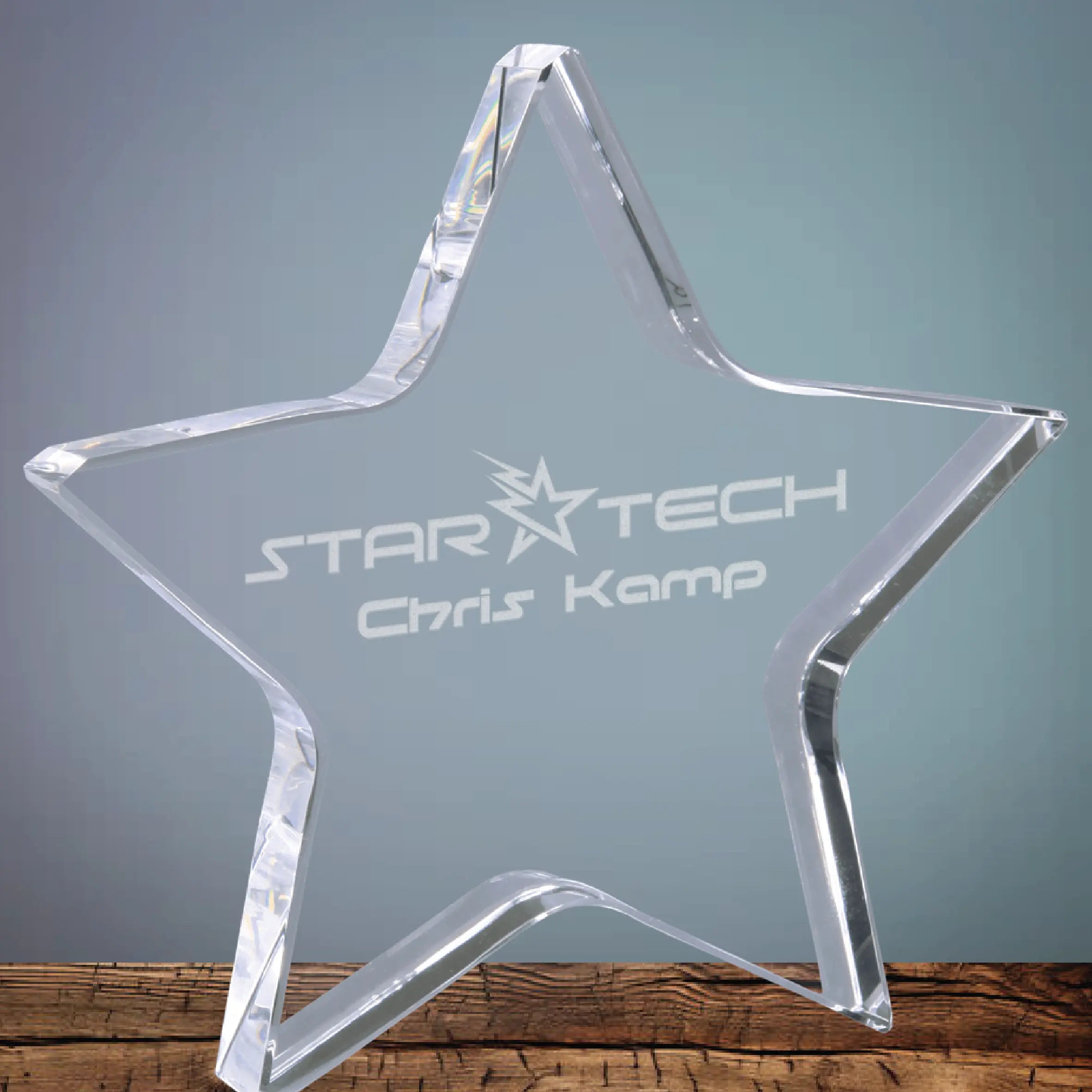 Premier Crystal Star Standing Award, Includes Lined Gift Box, 5" x 5" - Sams Engraving and Gifts