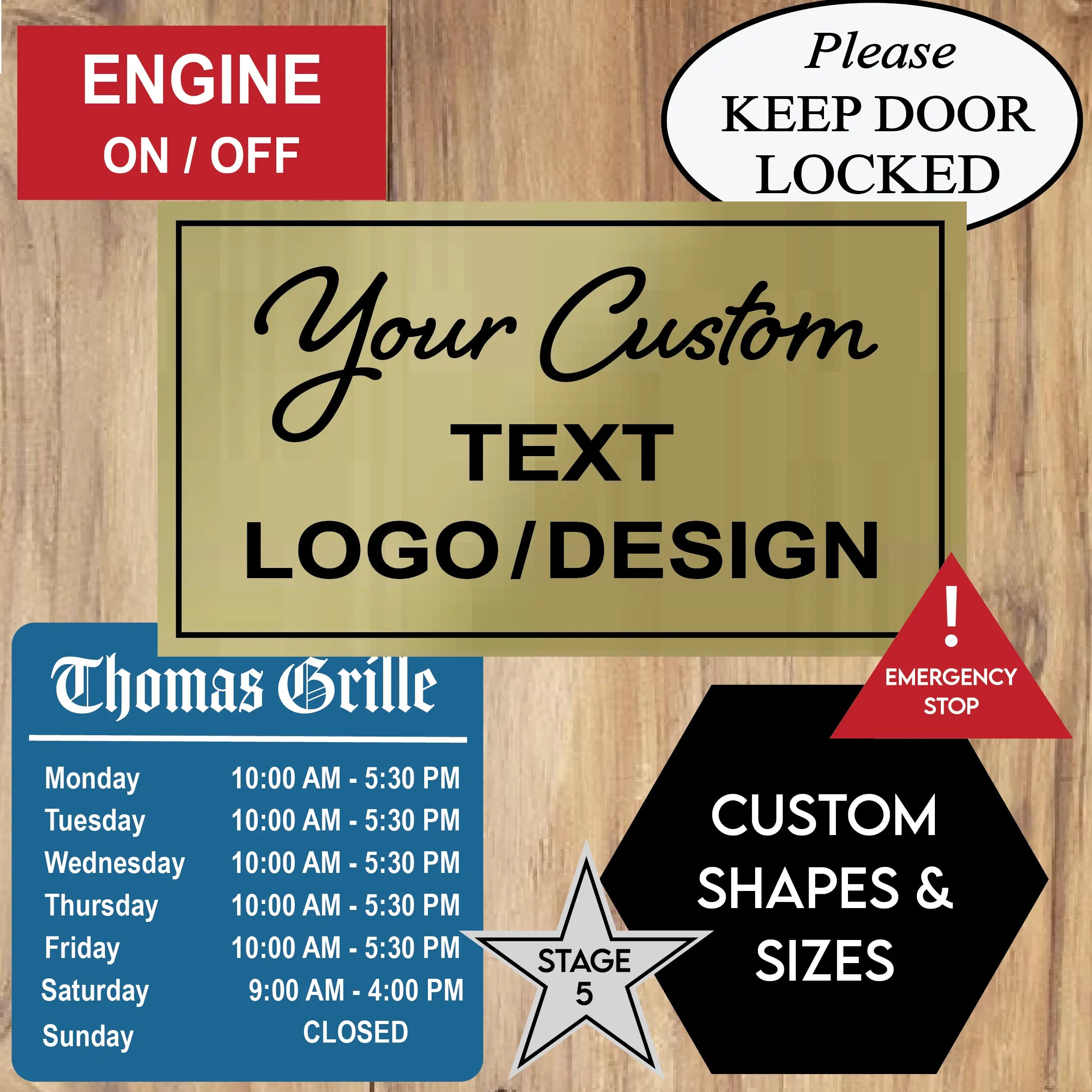 Custom Deep Engraved Plastic Signs/Tags – Indoor/Outdoor Use, Multiple Sizes & Colors Sams Engraving and Gifts