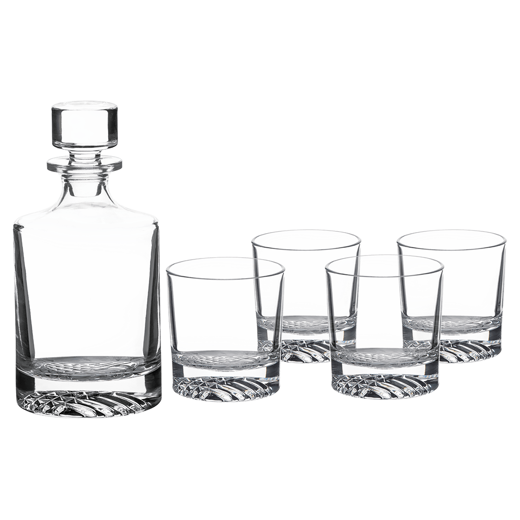 Custom Engraved 850ml Round Glass Decanter Set with Four 9 oz Glasses Sams Engraving and Gifts