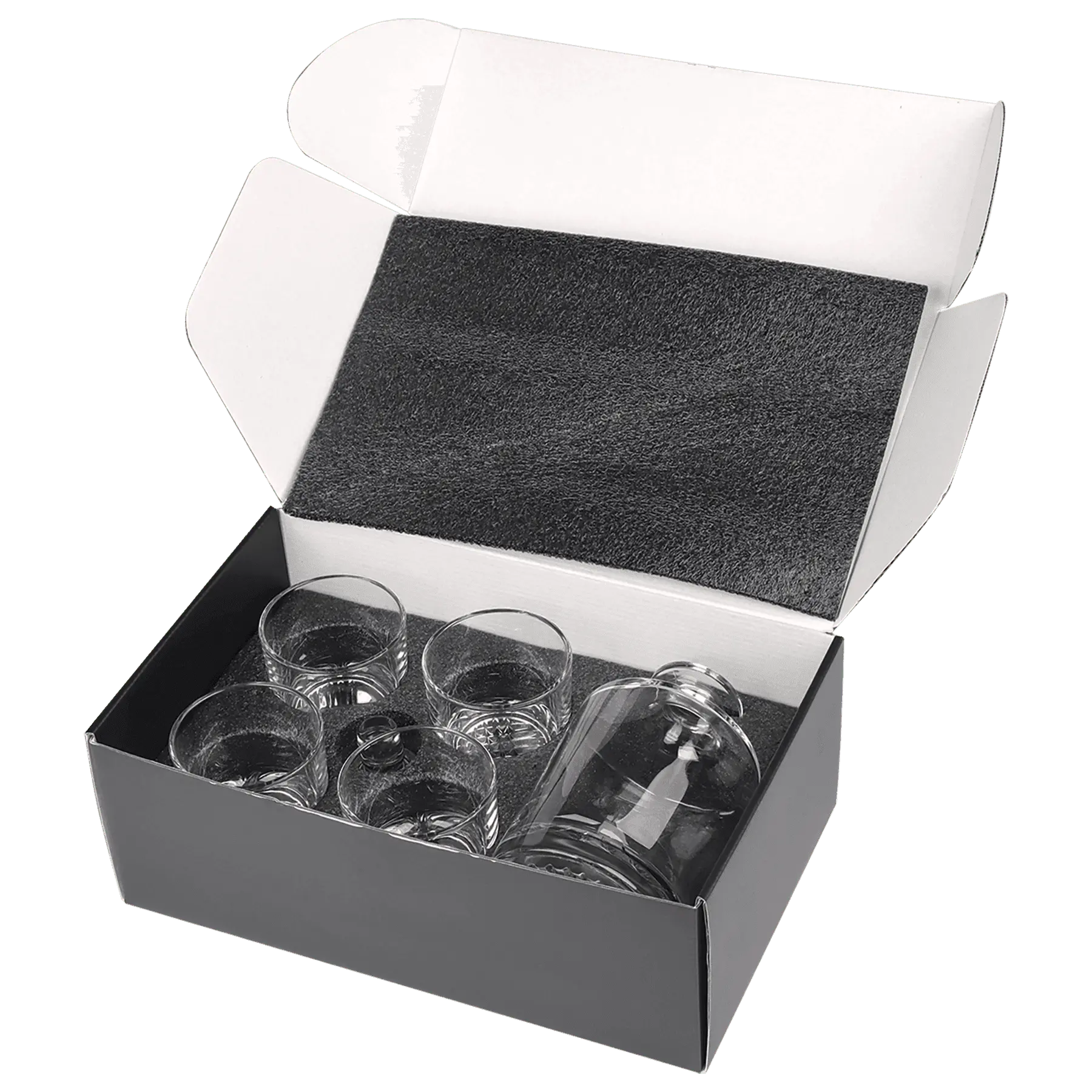 Custom Engraved 850ml Round Glass Decanter Set with Four 9 oz Glasses Sams Engraving and Gifts