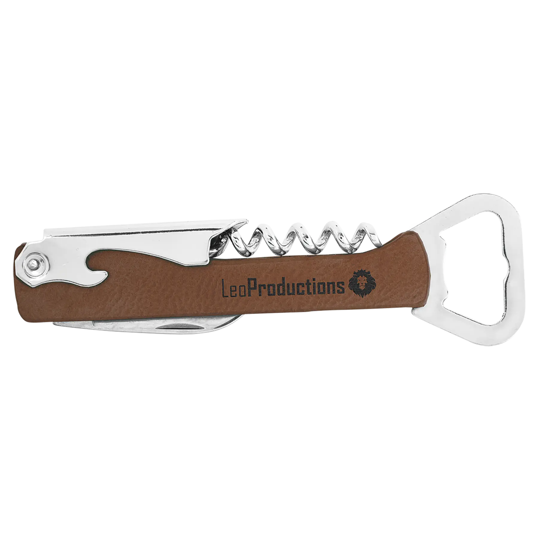 Personalized Wine Bottle Opener/Corkscrew, Leatherette, 15 Colors JDS