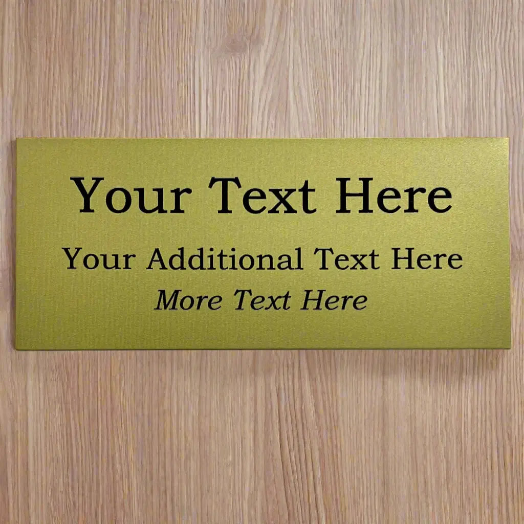 Custom Gold Aluminum Name Plate Tag, Engraves Black Custom Engraving Plates