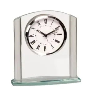 Custom Engraved Arch Glass Clock, 6.25 Inches JDS