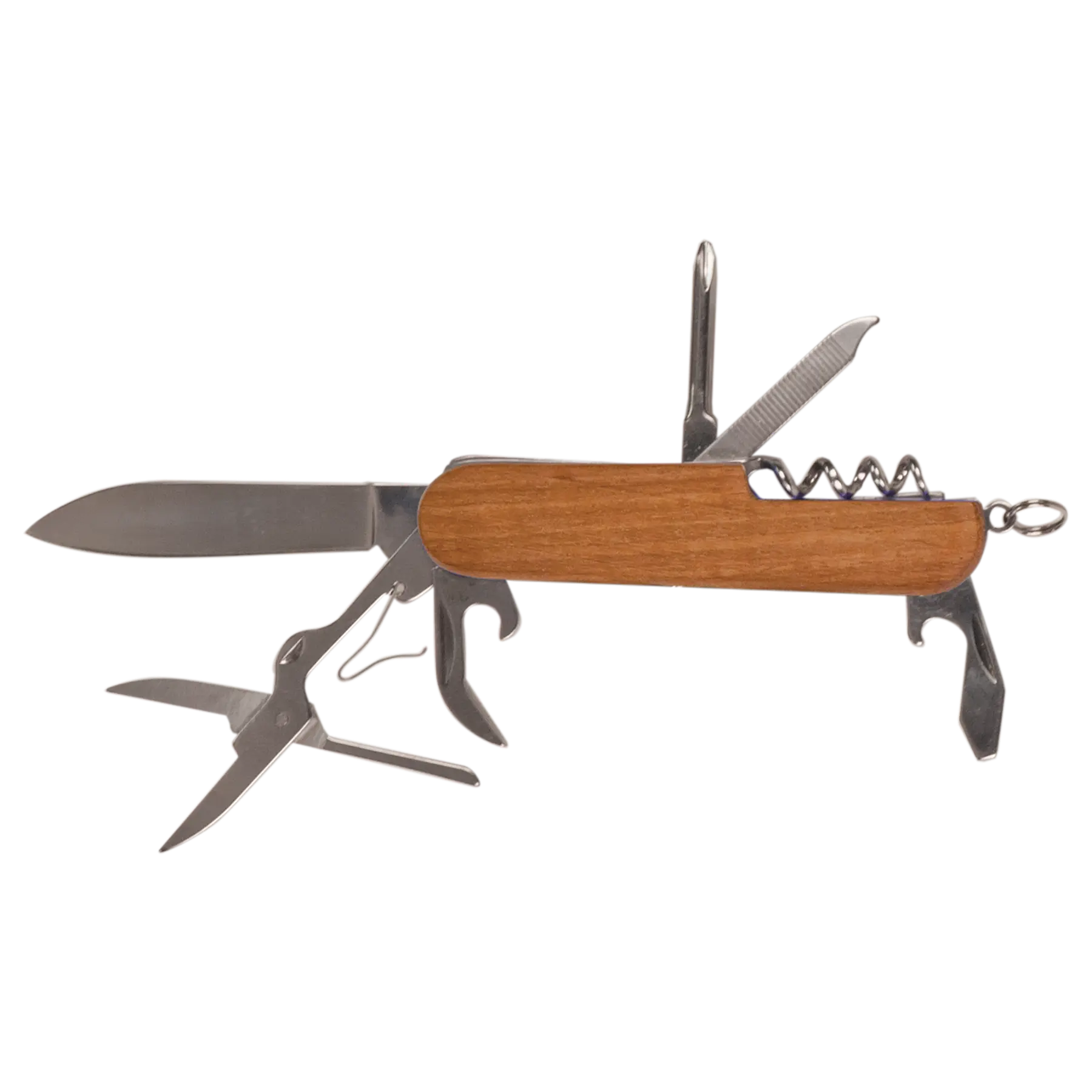 Personalized 8-Function Multi-Tool, Pocket Knife, Sapele Wood, 3.5" JDS
