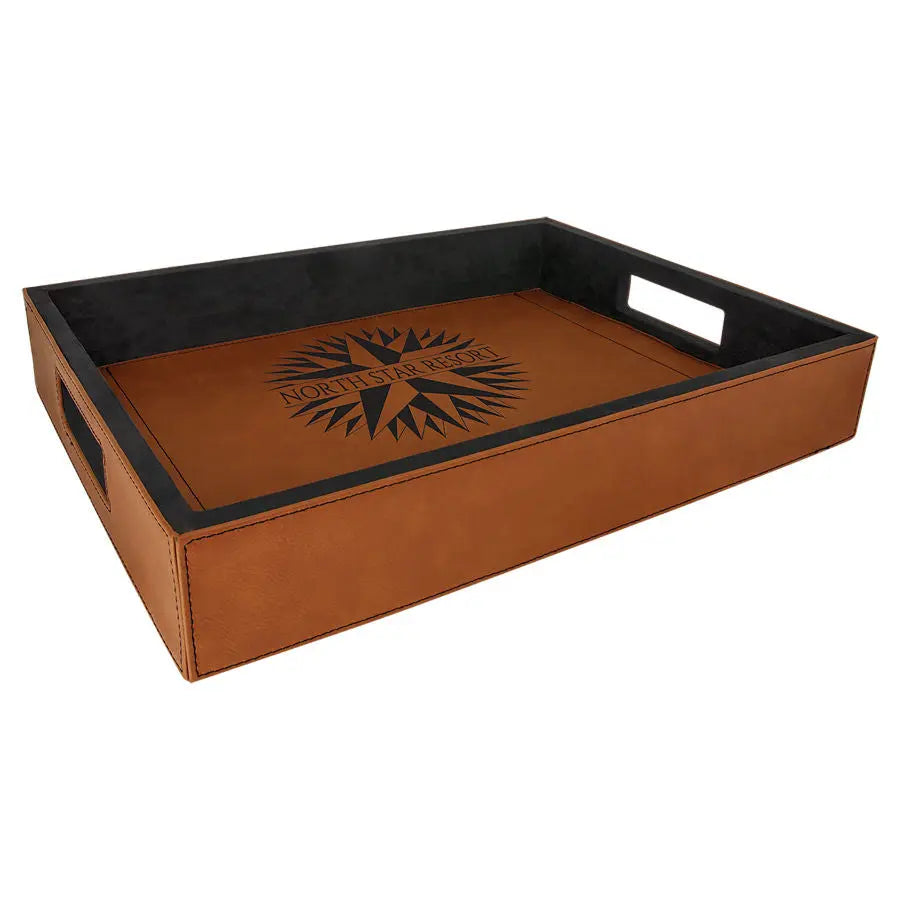 Personalized Serving Tray, Table Décor, Leatherette, 16"x 12″, 3 Colors JDS