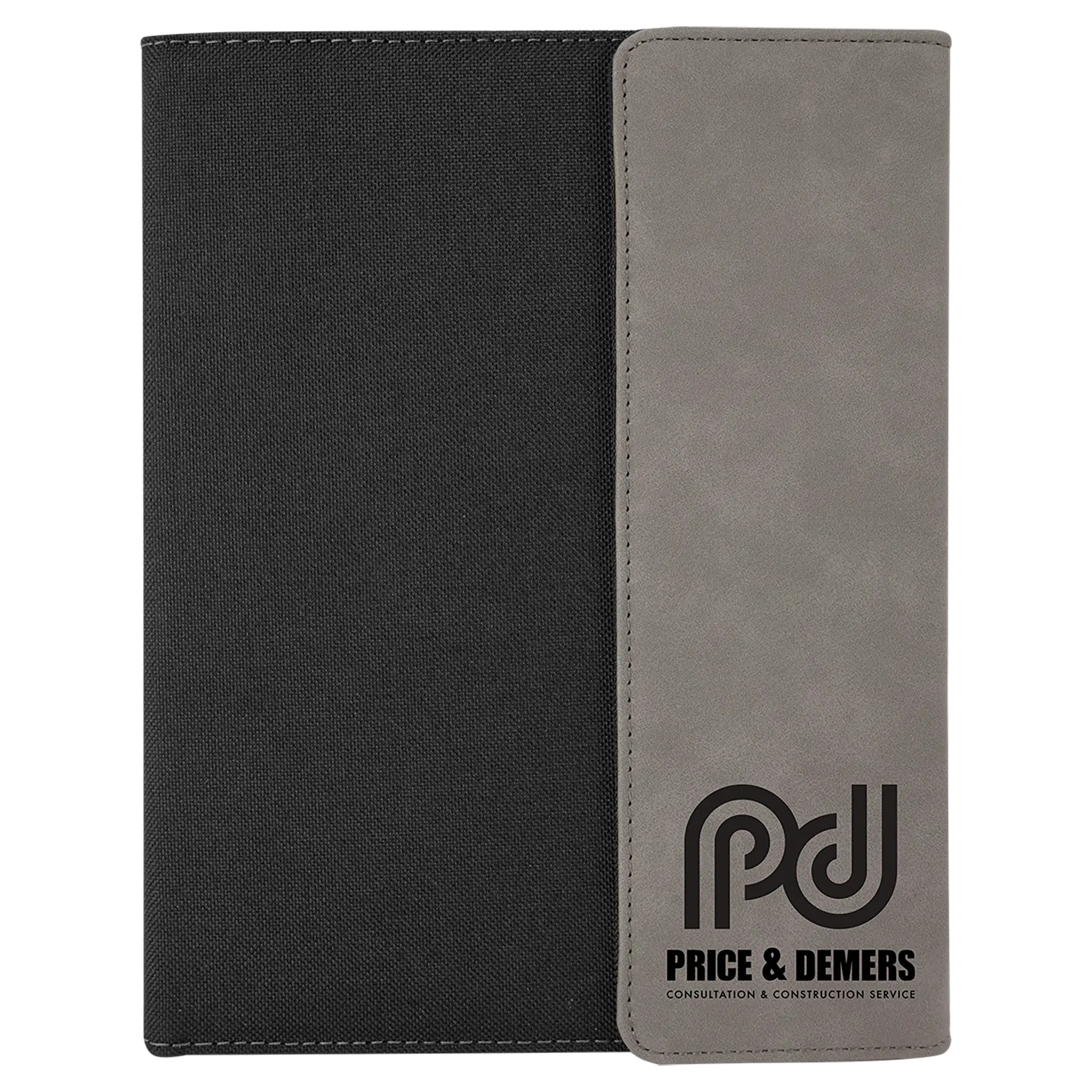 Personalized Executive Portfolio with Pocket and Lined Notepad, Canvas and Leatherette, 7" x 9", 8 Colors JDS