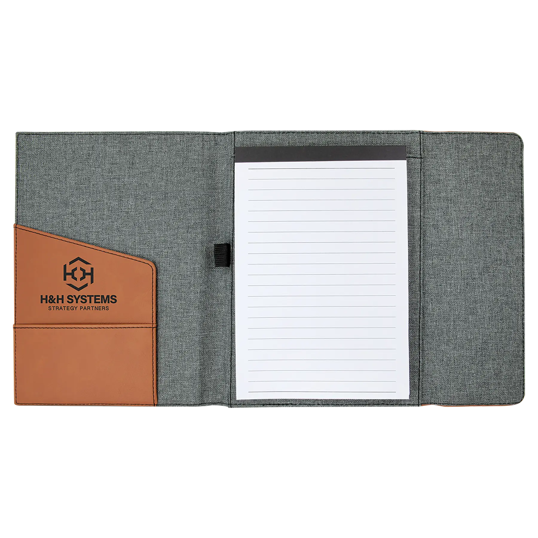Personalized Executive Portfolio with Pocket and Lined Notepad, Canvas and Leatherette, 7" x 9", 8 Colors JDS
