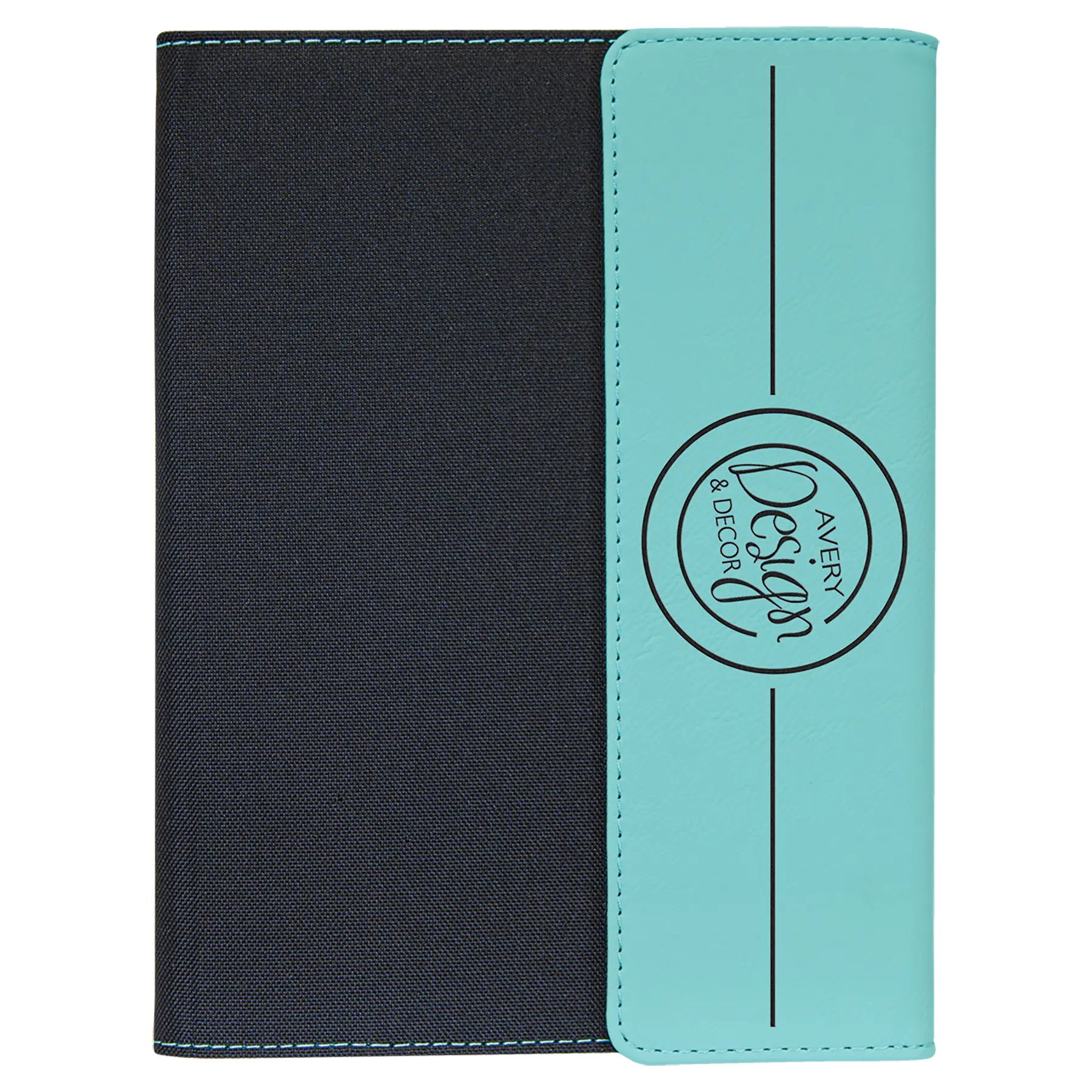 Personalized Executive Portfolio with Pocket and Lined Notepad, Canvas and Leatherette, 7" x 9", 8 Colors JDS