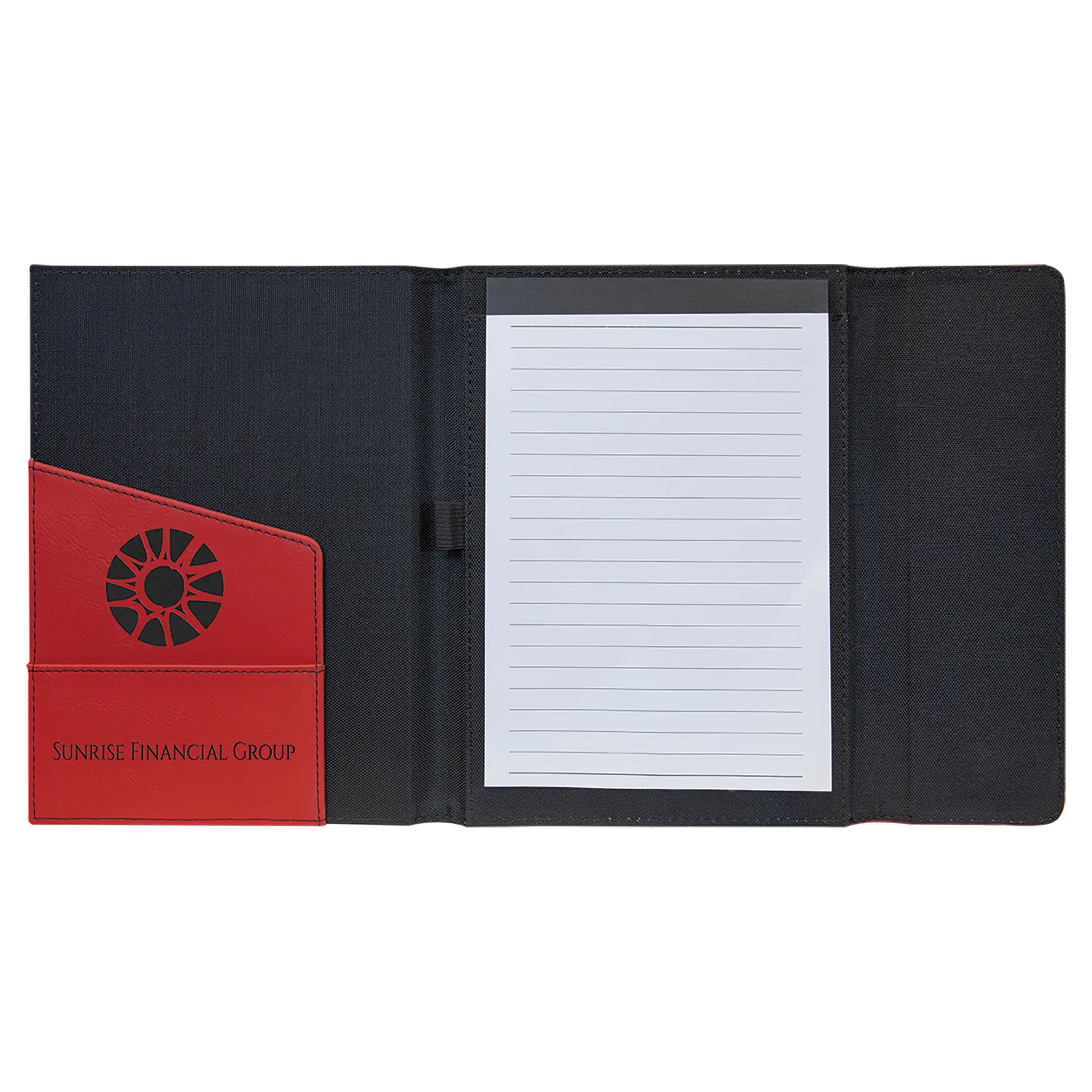 Personalized Executive Portfolio with Pocket and Lined Notepad, Canvas and Leatherette, 7" x 9", 8 Colors JDS