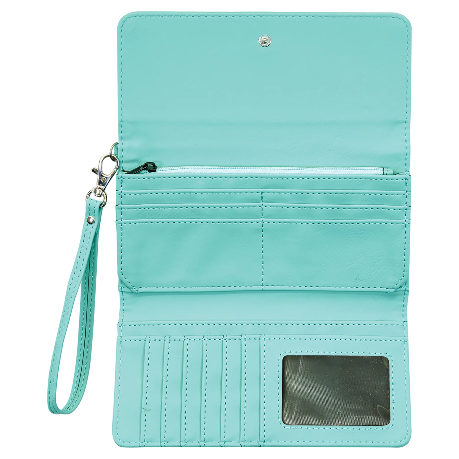 Personalized Wallet with Wrist Strap, Wristlet, RFID Protection, Multi-Slots, Leatherette, 7.5" x 4", 10 Colors JDS