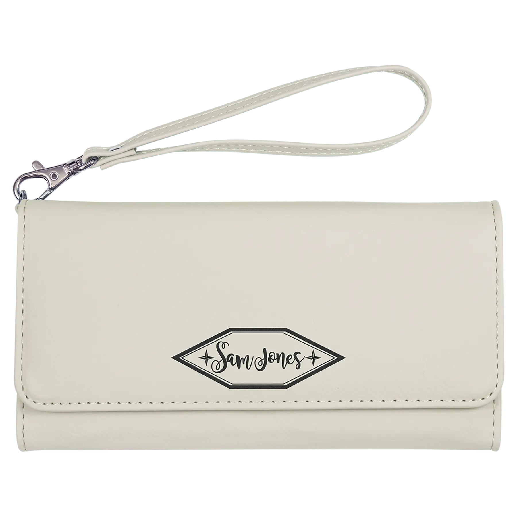 Personalized Wallet with Wrist Strap, Wristlet, RFID Protection, Multi-Slots, Leatherette, 7.5" x 4", 10 Colors JDS