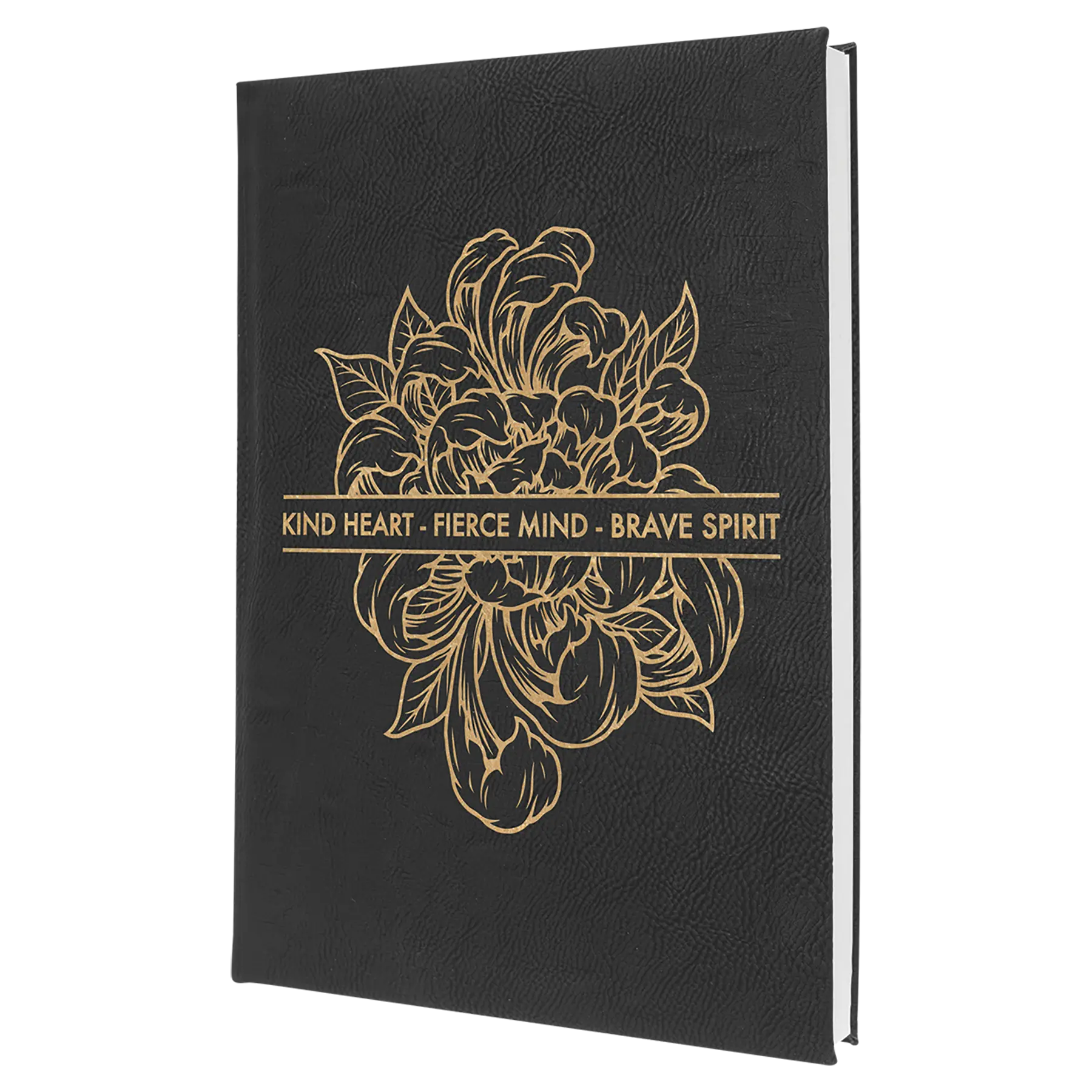 Personalized Journal Notebook with Ribbon, 112 Lined Pages, Leatherette, 7" x  9.75″, 14 Colors JDS