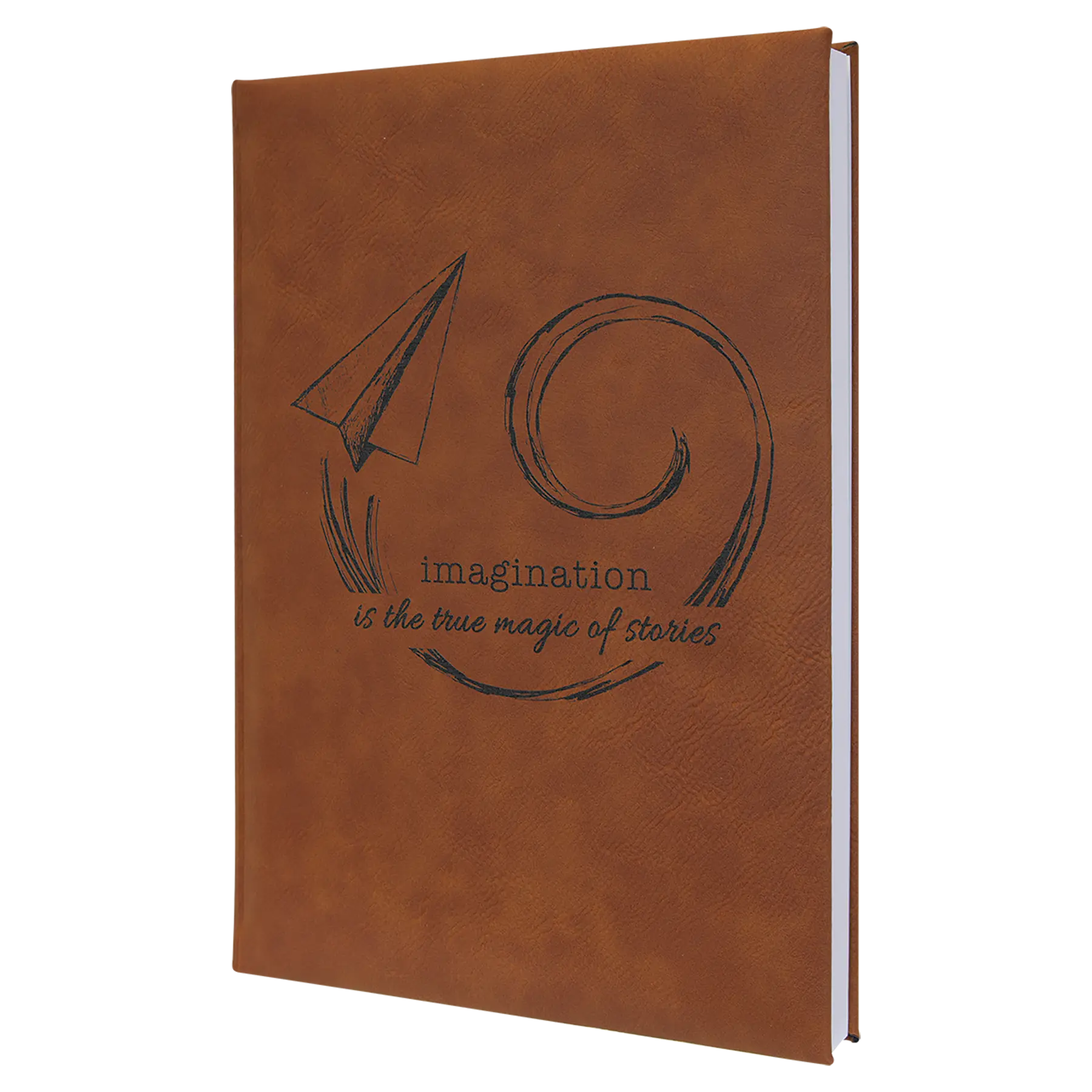 Personalized Journal Notebook with Ribbon, 112 Lined Pages, Leatherette, 7" x  9.75″, 14 Colors JDS