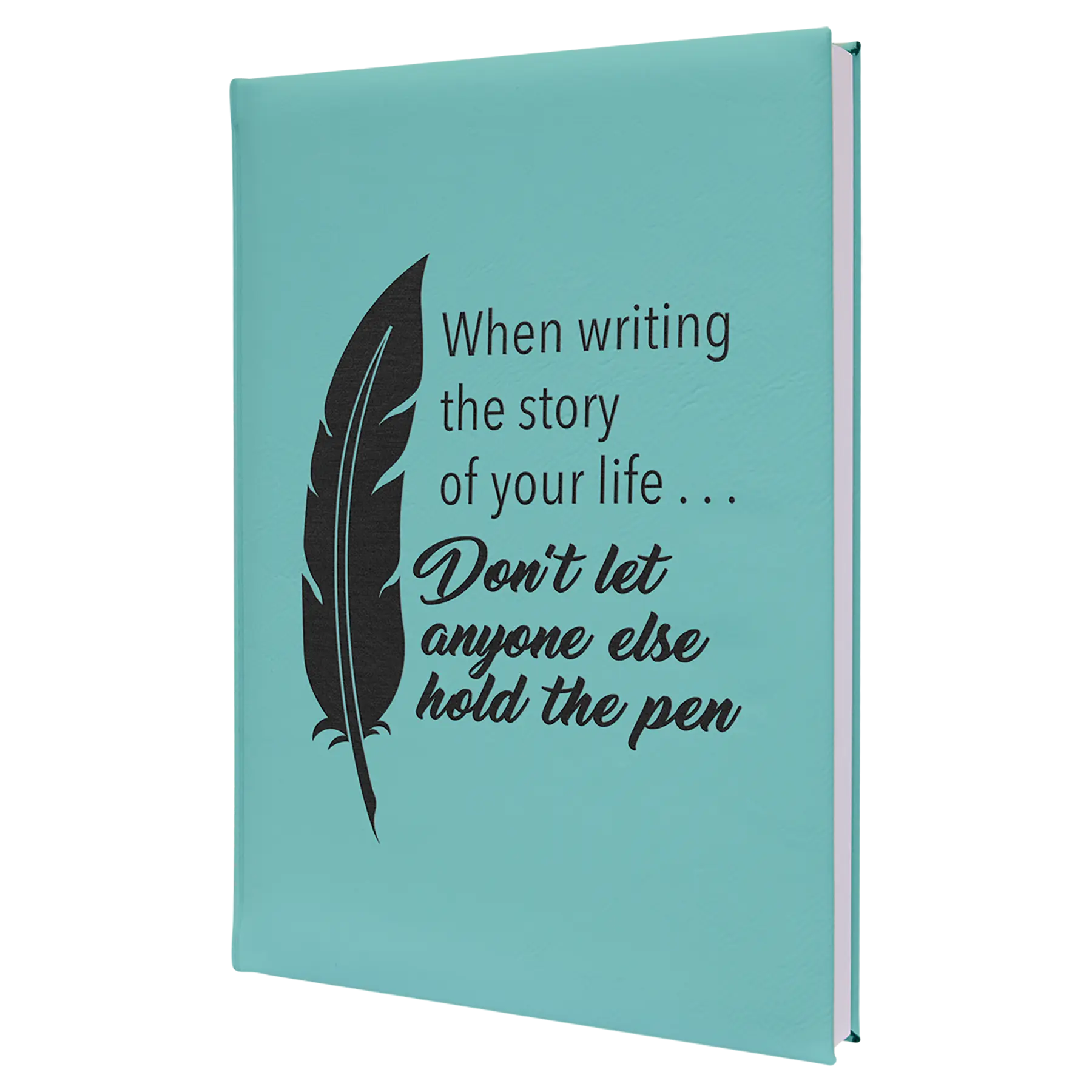 Personalized Journal Notebook with Ribbon, 112 Lined Pages, Leatherette, 7" x  9.75″, 14 Colors JDS