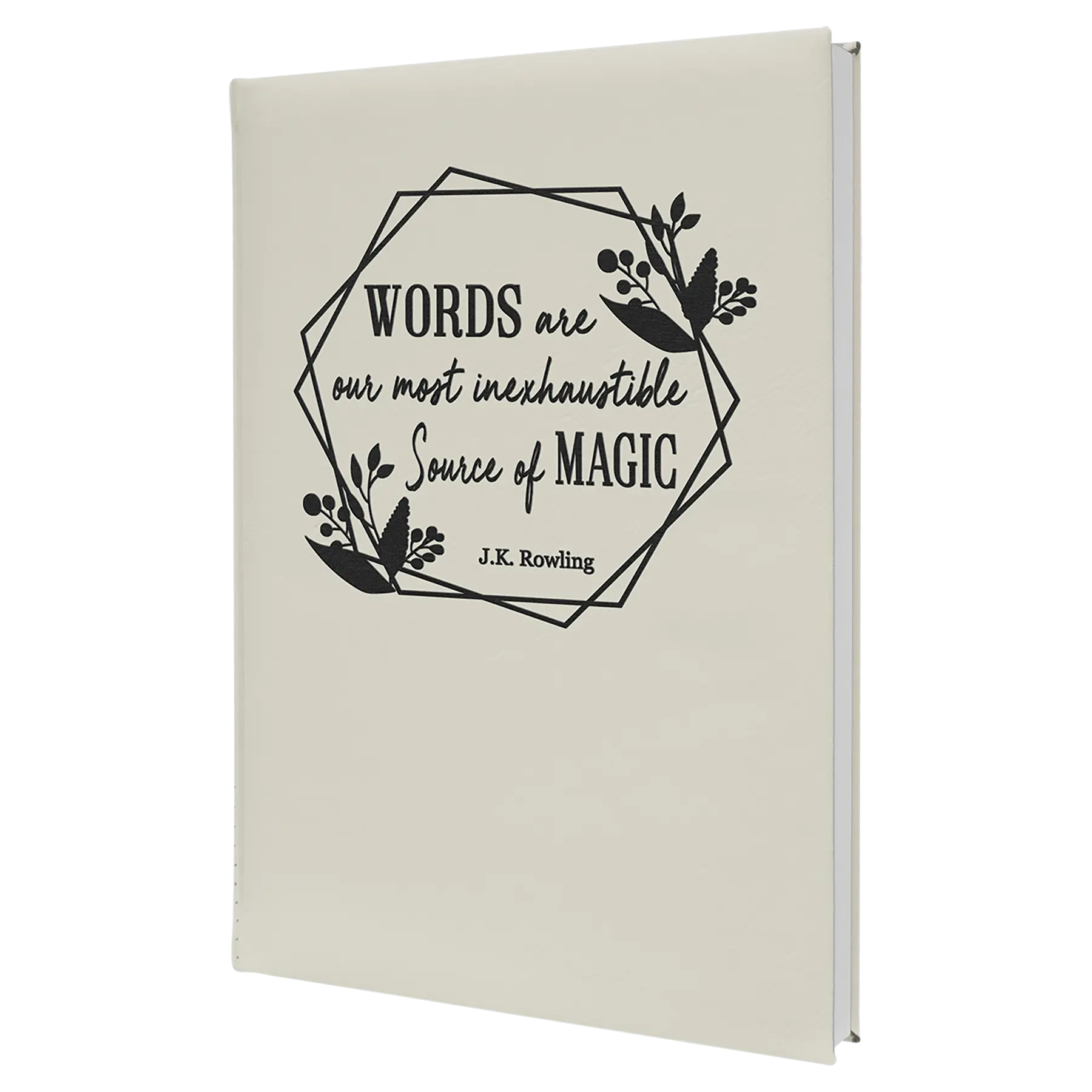 Personalized Journal Notebook with Ribbon, 112 Lined Pages, Leatherette, 7" x  9.75″, 14 Colors JDS