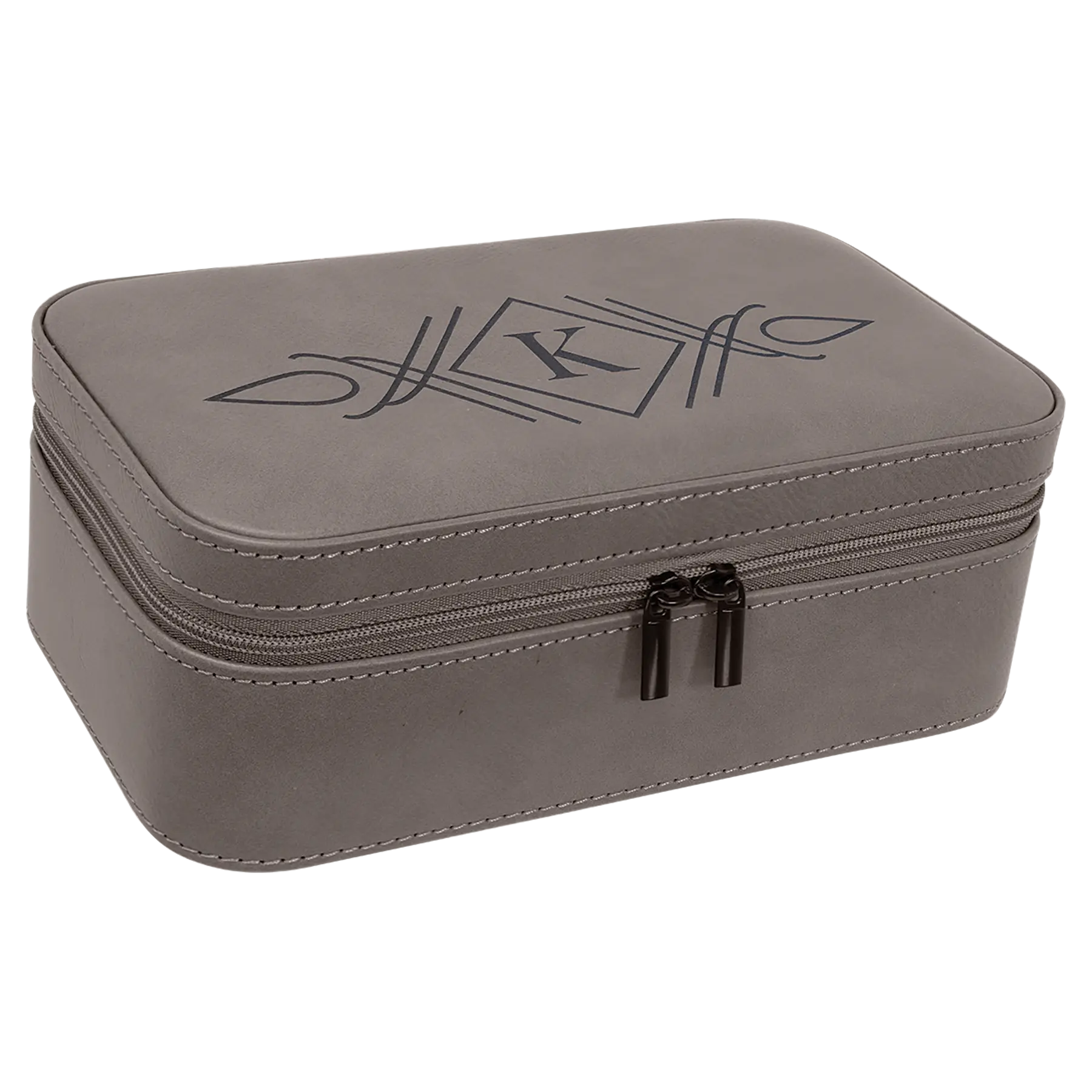 Personalized Jewelry Box with Mirror and Multiple Compartments, Leatherette, 7.5" x 4.5″, 11 Colors JDS