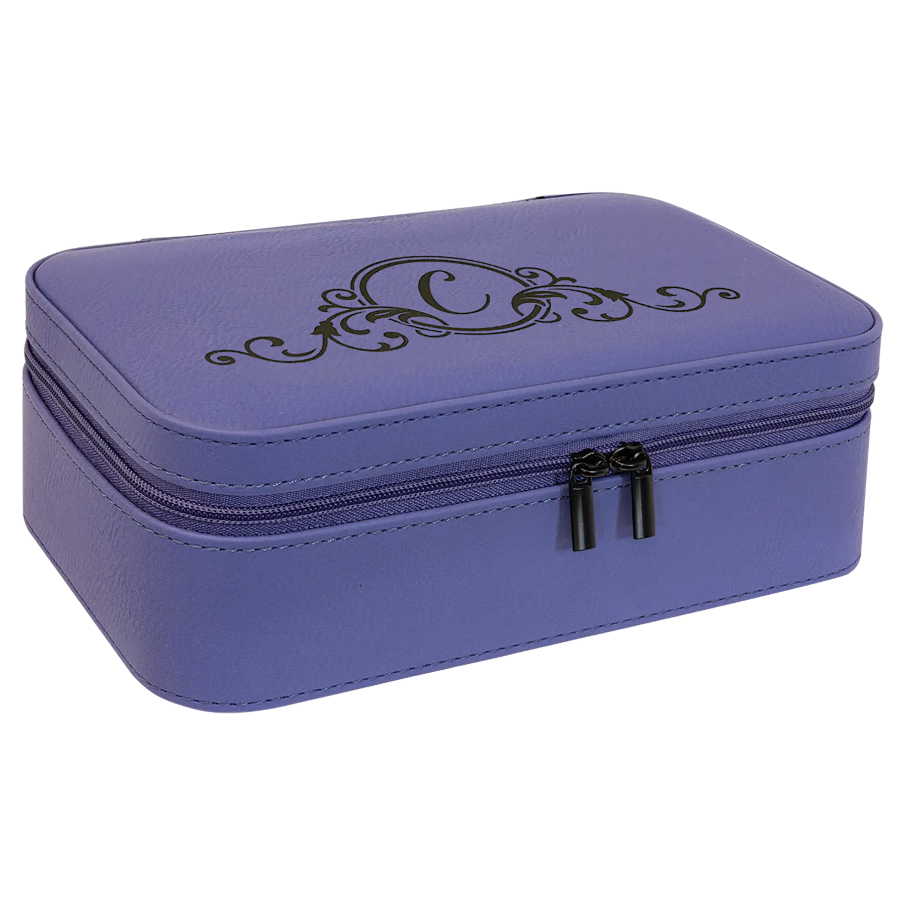 Personalized Jewelry Box with Mirror and Multiple Compartments, Leatherette, 7.5" x 4.5″, 11 Colors JDS
