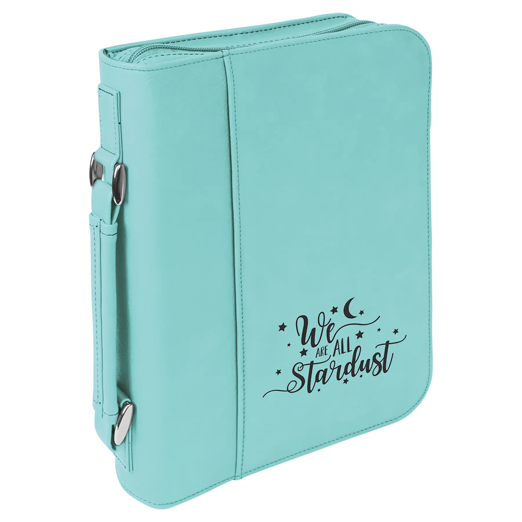 Personalized Bible/Book Cover with Pocket, Handle and Zipper, Leatherette, 7.5” x 10.75”, 11 Colors JDS