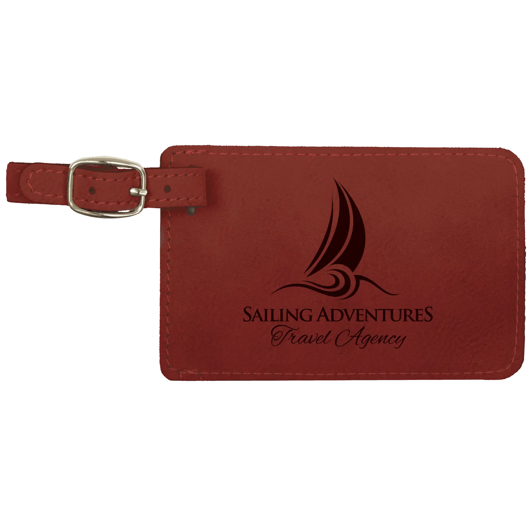 Personalized Leatherette Luggage & Bag Tag with Buckle – 18 Colors Available Sams Engraving and Gifts