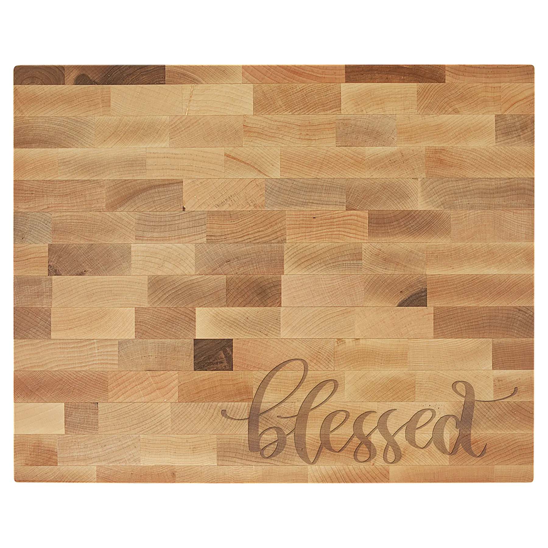Personalized Butcher Block Charcuterie Cutting Board, Maple Wood, 16" x 13" x 1 1/2" JDS