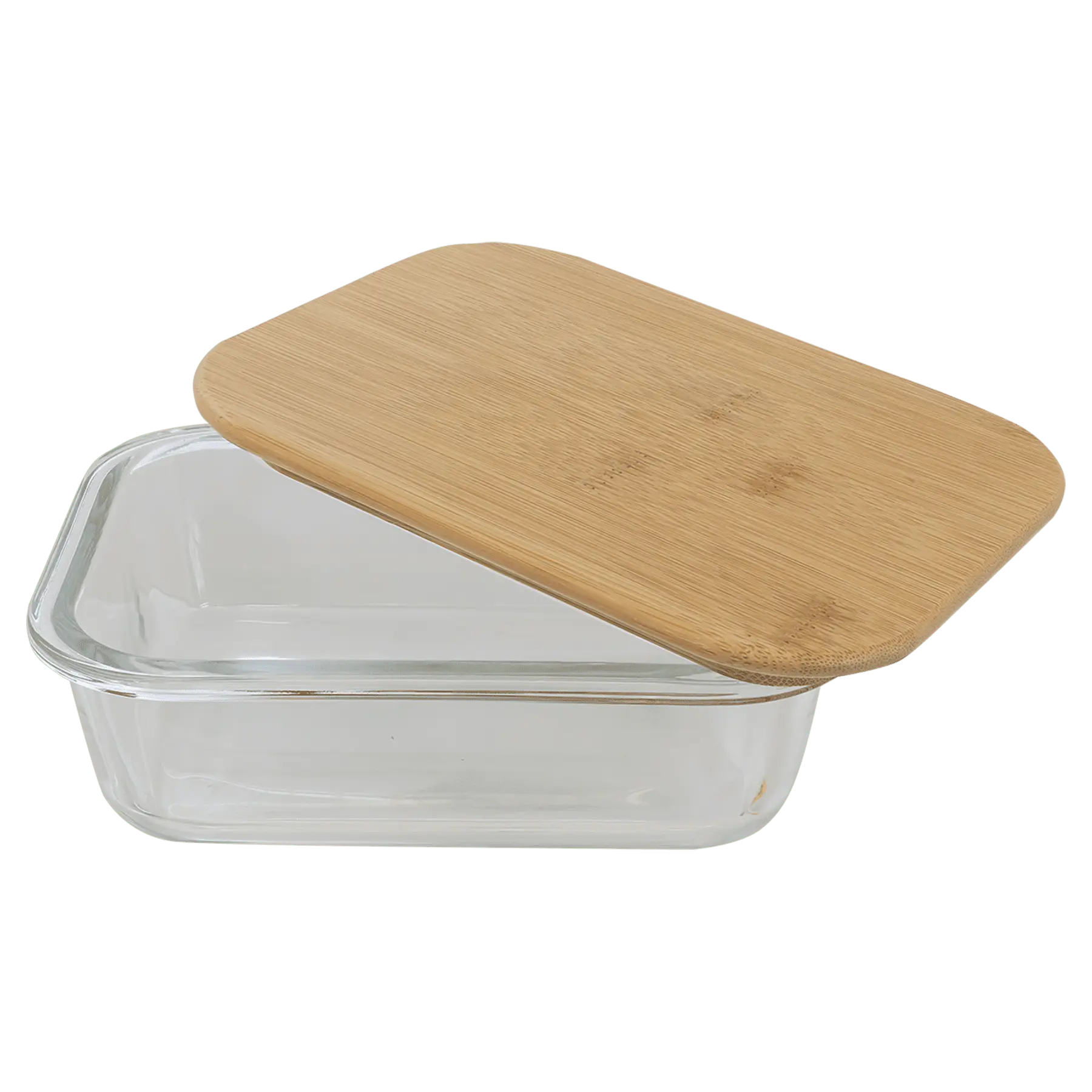 Personalized Rectangle Glass Baking Dish & Food Storage Container with Bamboo Lid – 4 Sizes JDS