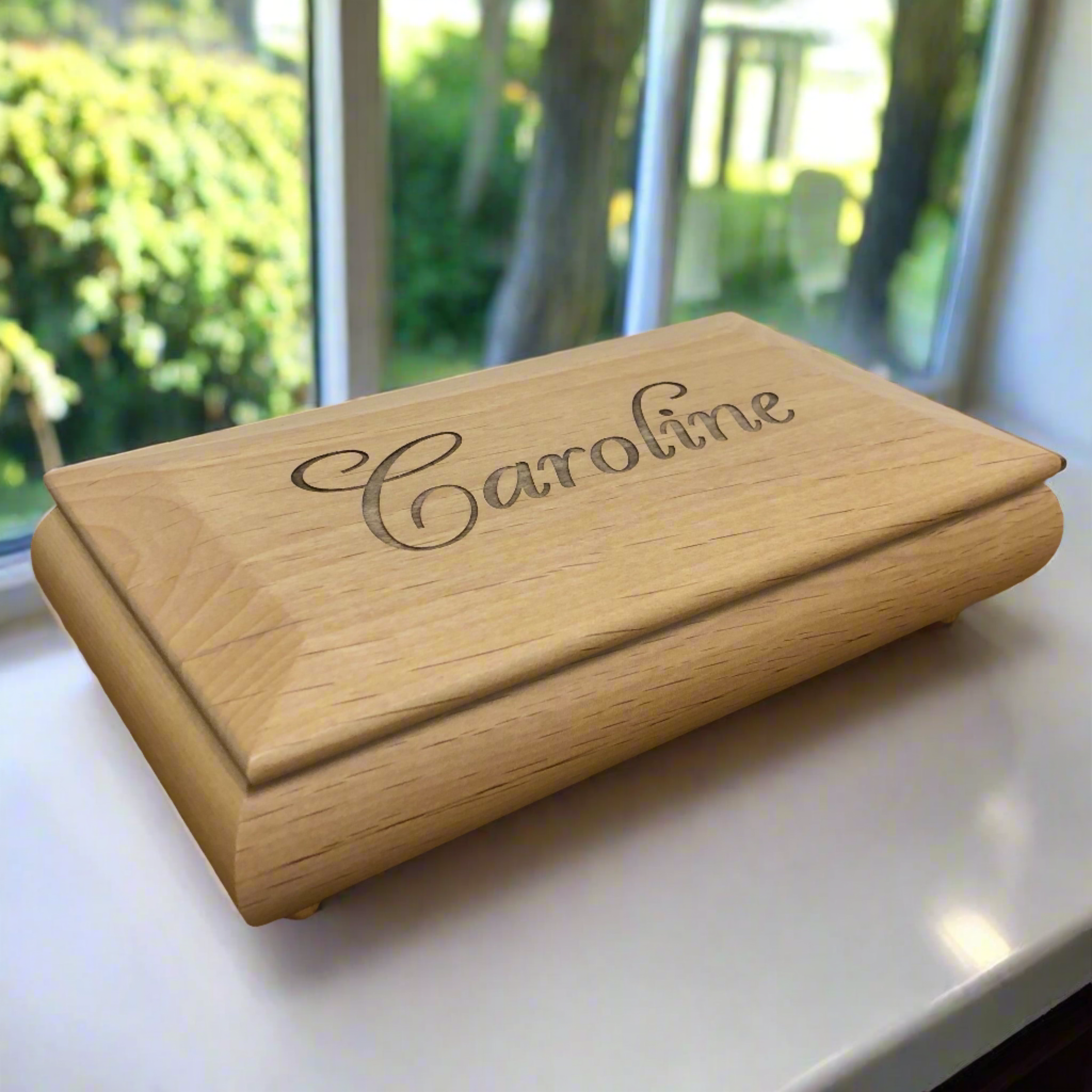 Custom Engraved Red Alder Wood Gift Box – Personalized Jewelry or Keepsake Box, 2 Sizes