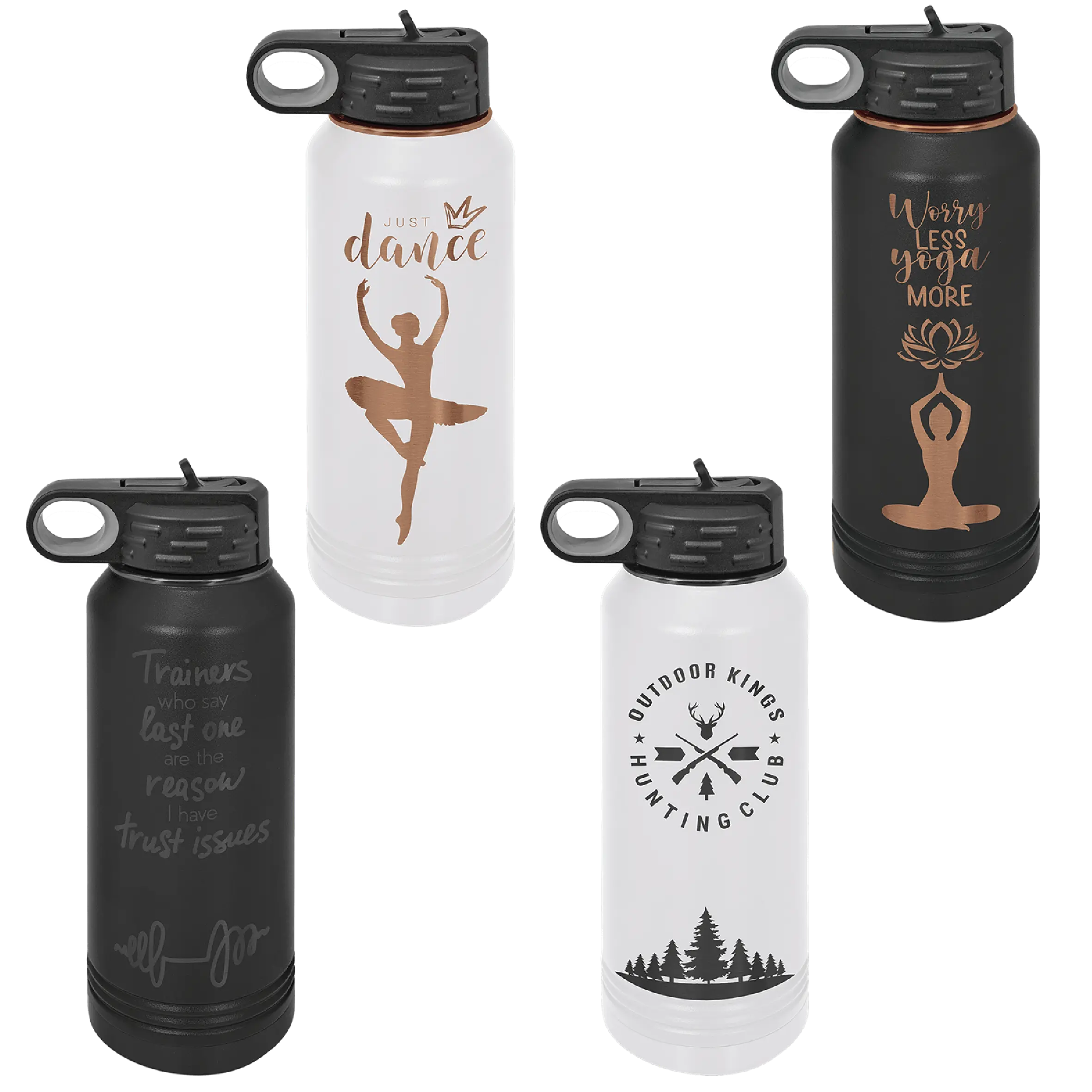Personalized Polar Camel 32 oz. Ion-Plated Water Bottle with Screw-On Flip Top Lid – 4 Color Options JDS
