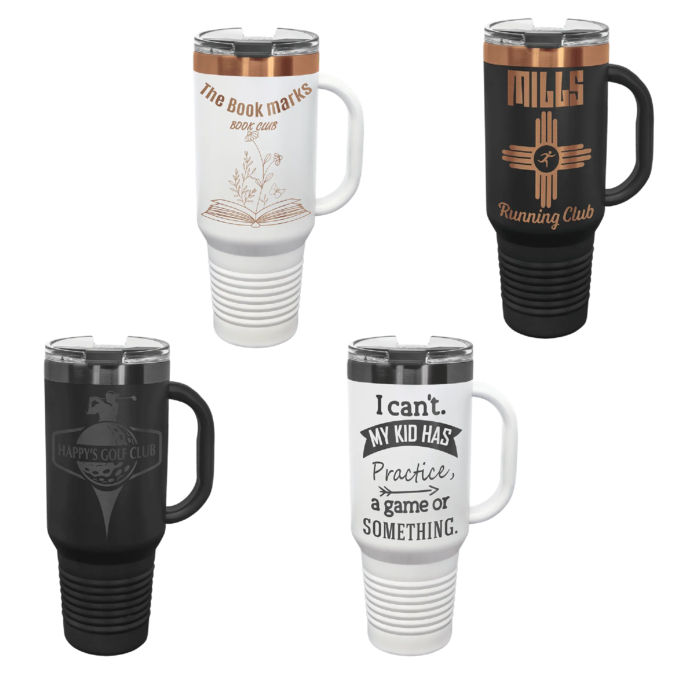 Personalized 40 oz. Polar Camel Ion-Plated Travel Mug with Handle & Straw Included – 4 Color Options JDS