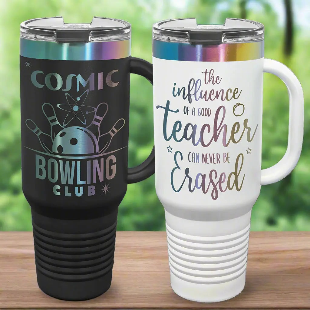 Personalized 40 oz. Polar Camel Ion-Plated Travel Mug with Handle and Straw – 2 Color Options JDS
