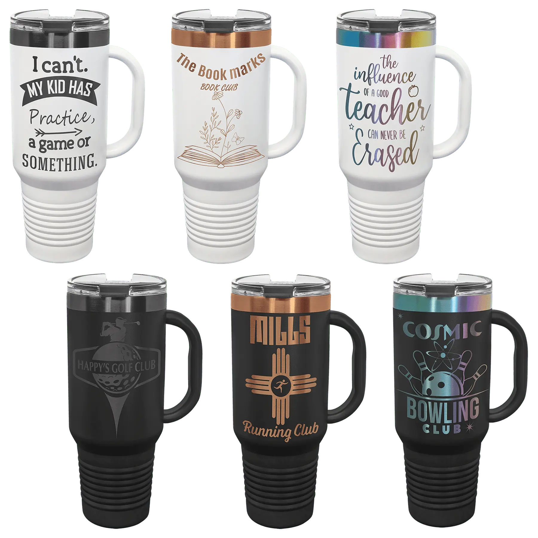 Personalized 40 oz. Polar Camel Ion-Plated Travel Mug with Handle and Straw – 2 Color Options JDS