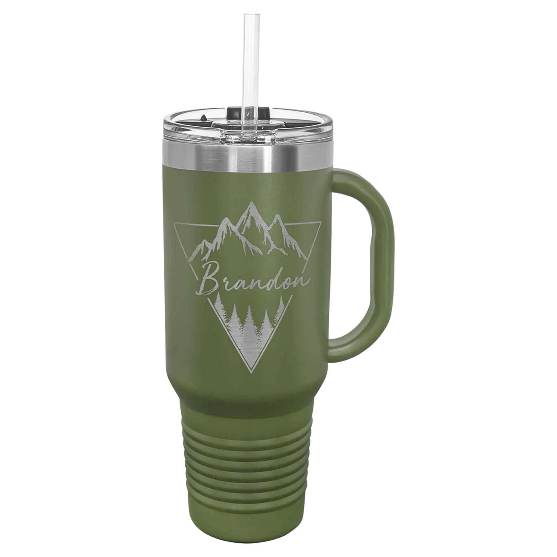 Personalized 40 oz. Polar Camel Travel Mug with Handle & Straw β 16 Color Options JDS