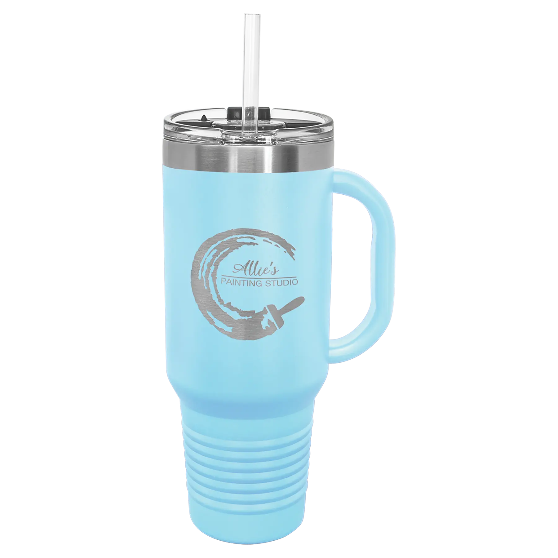 Personalized 40 oz. Polar Camel Travel Mug with Handle & Straw β 16 Color Options JDS