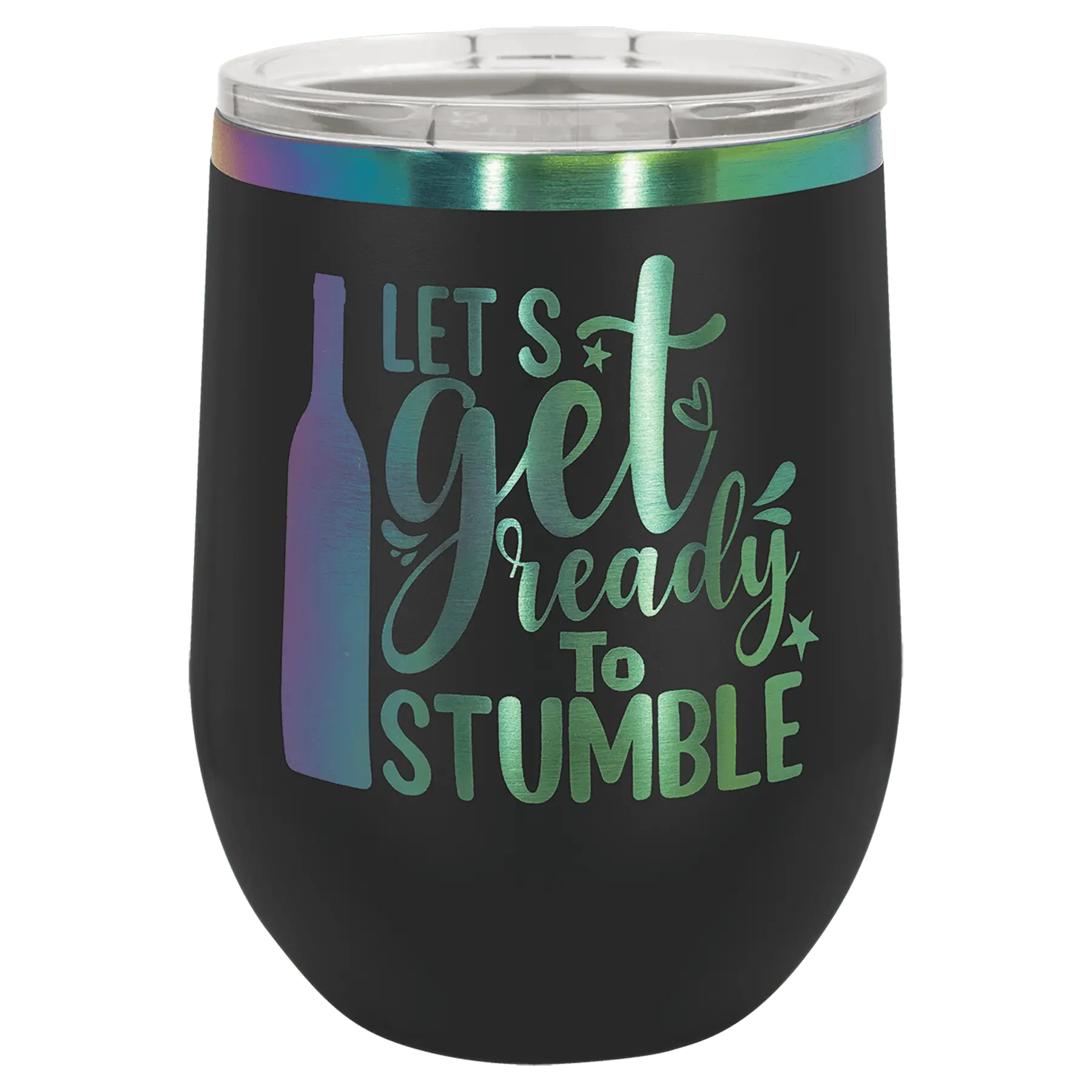 Personalized Polar Camel 12 oz. Ion-Plated Prism Vacuum Insulated Stemless Wine Tumbler with Lid, 2 Colors Available JDS