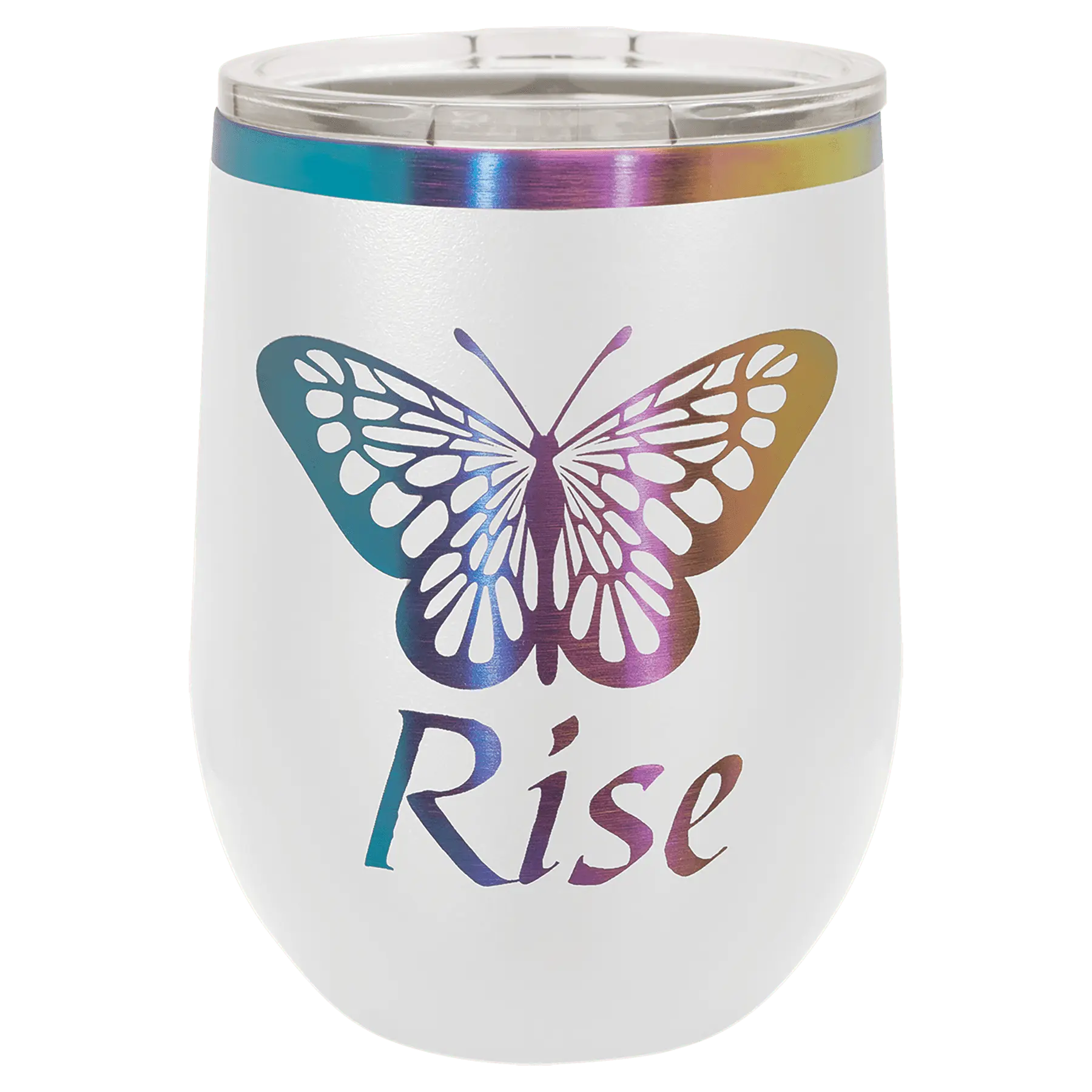 Personalized Polar Camel 12 oz. Ion-Plated Prism Vacuum Insulated Stemless Wine Tumbler with Lid, 2 Colors Available JDS