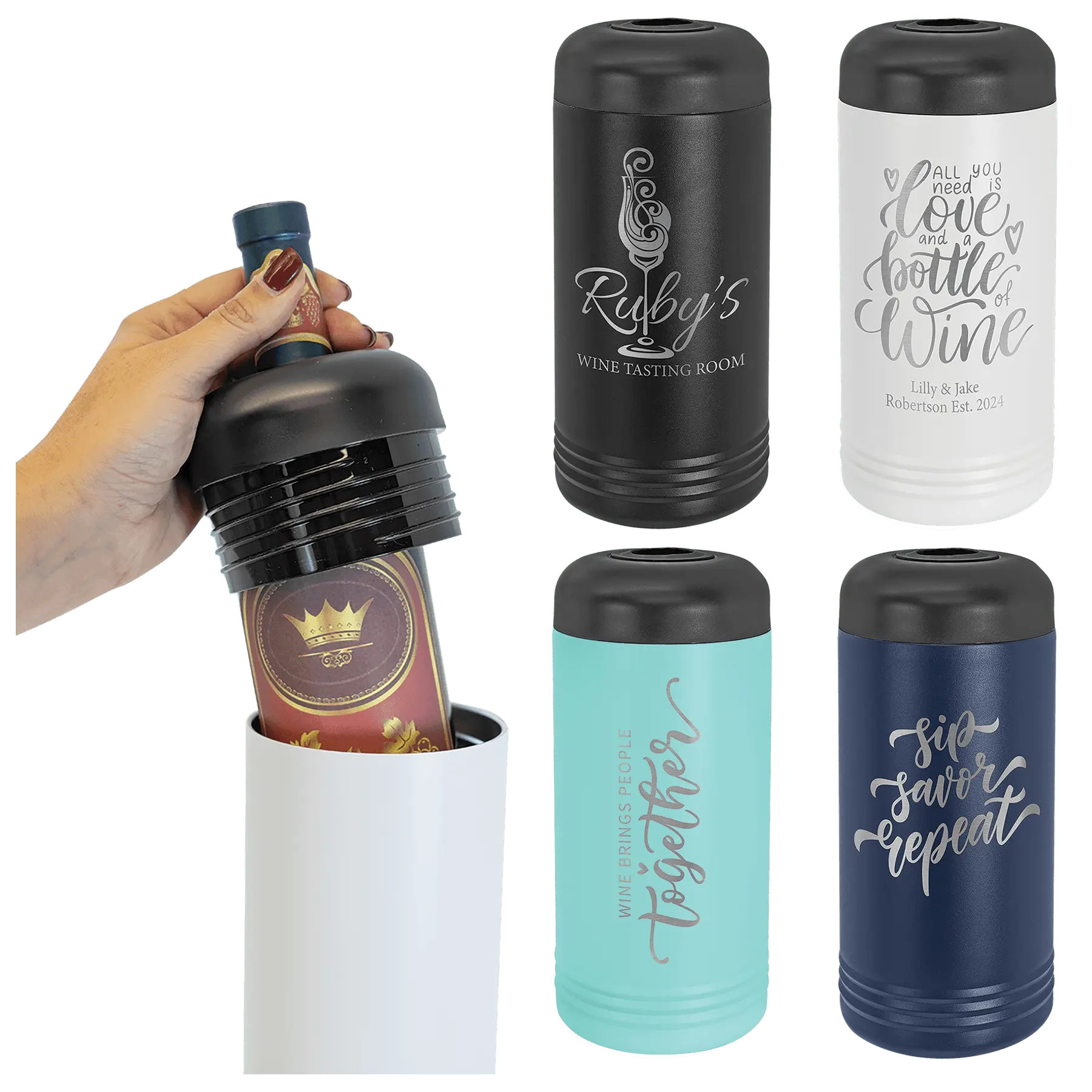 Personalized Polar Camel Wine Chiller – Custom Engraved, Vacuum Insulated – 4 Colors  Sams Engraving and Gifts