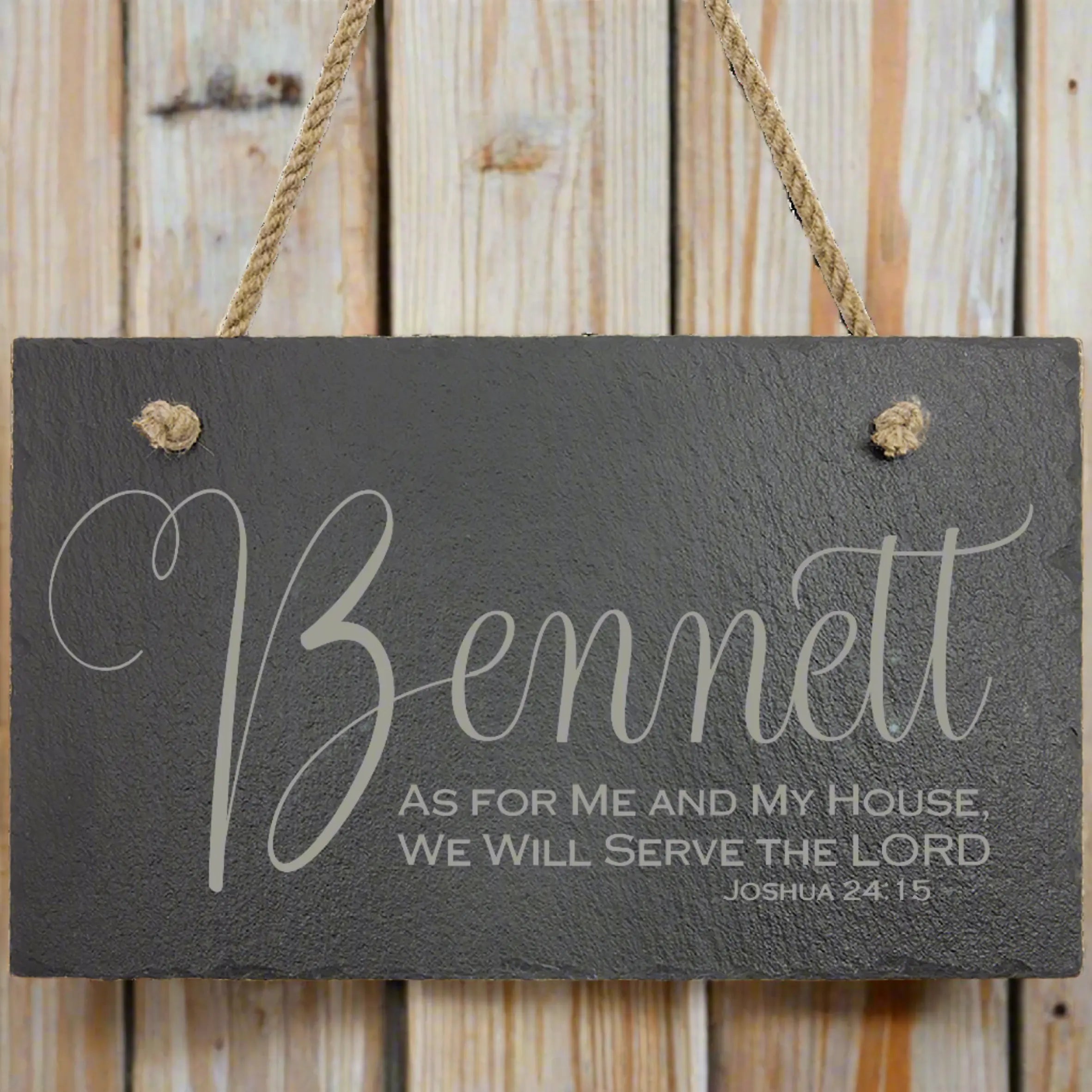 Personalized Rectangle Slate Decor Sign with Hanger String, 2 Sizes JDS