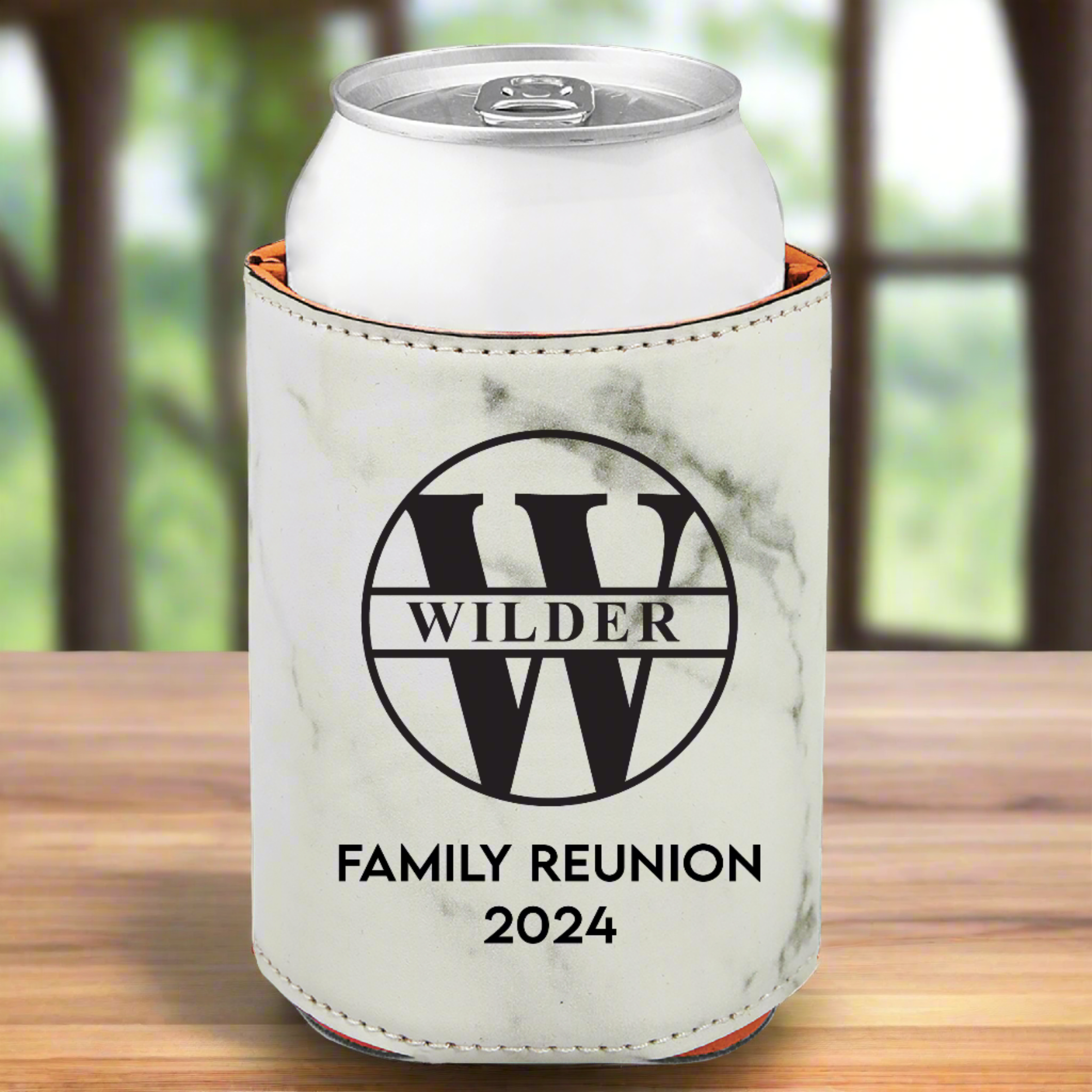 Personalized Leatherette Beverage Holder Koozie – Insulated Sleeve, 4 Color Options