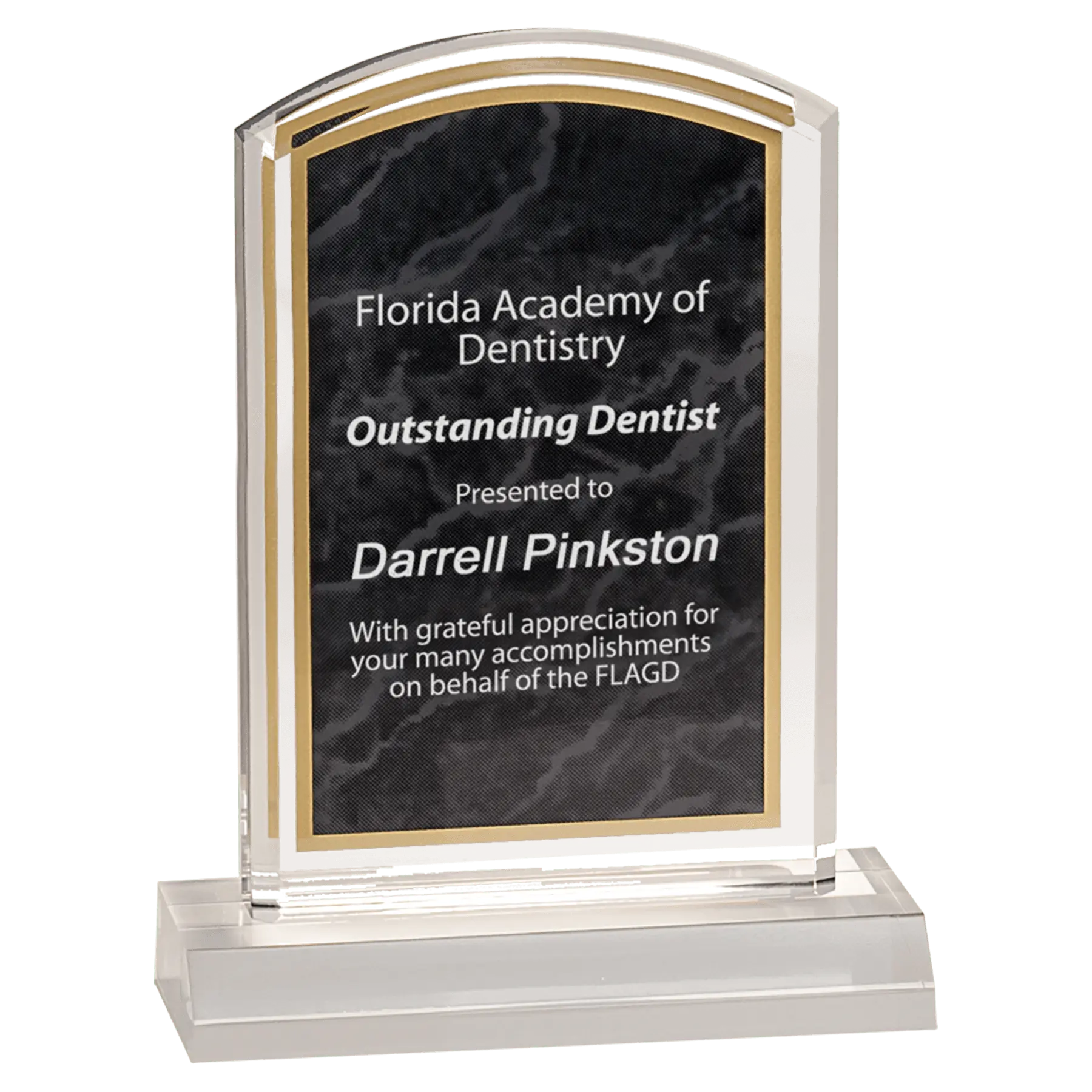 Premier Marbleized Acrylic Dome Standing Award, 5 Colors, 2 Sizes Sams Engraving and Gifts