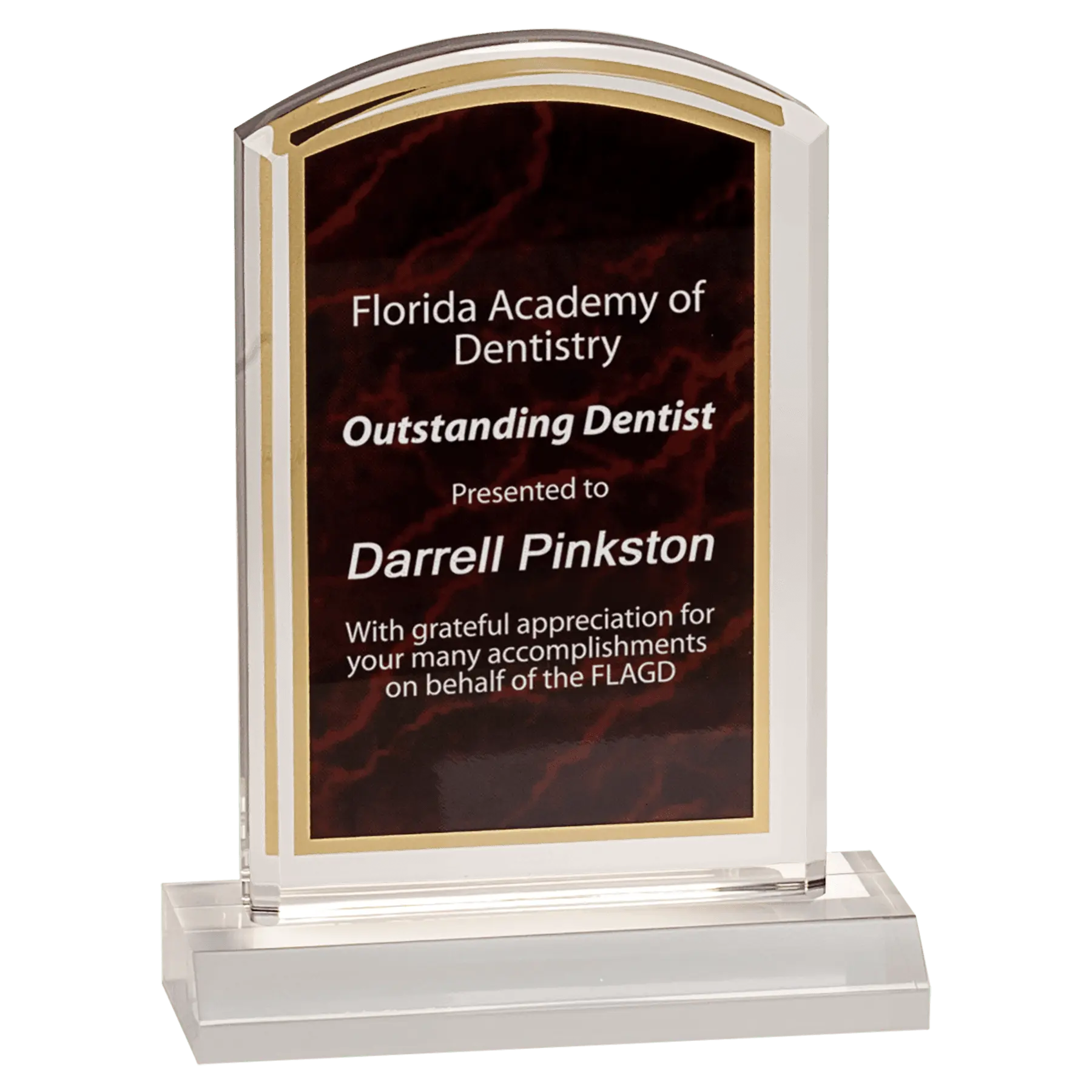 Premier Marbleized Acrylic Dome Standing Award, 5 Colors, 2 Sizes Sams Engraving and Gifts