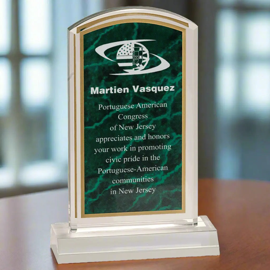 Premier Marbleized Acrylic Dome Standing Award, 5 Colors, 2 Sizes Sams Engraving and Gifts