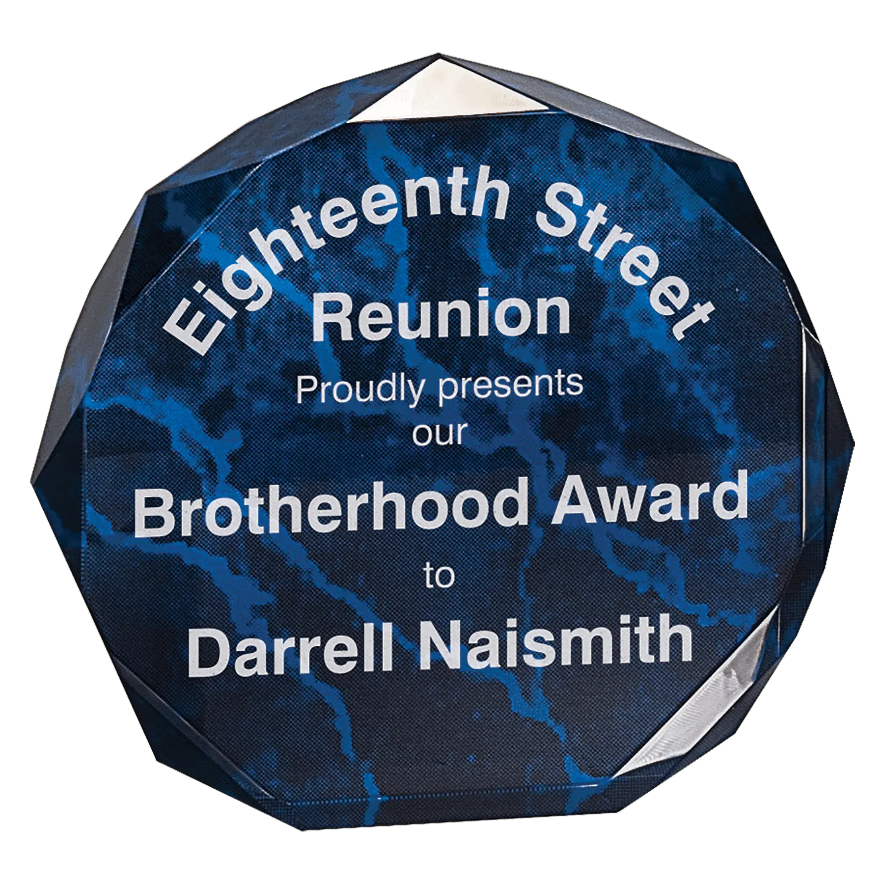 Premier Acrylic Marblized Octagon Standing Award, 3 Colors, 2 Sizes JDS