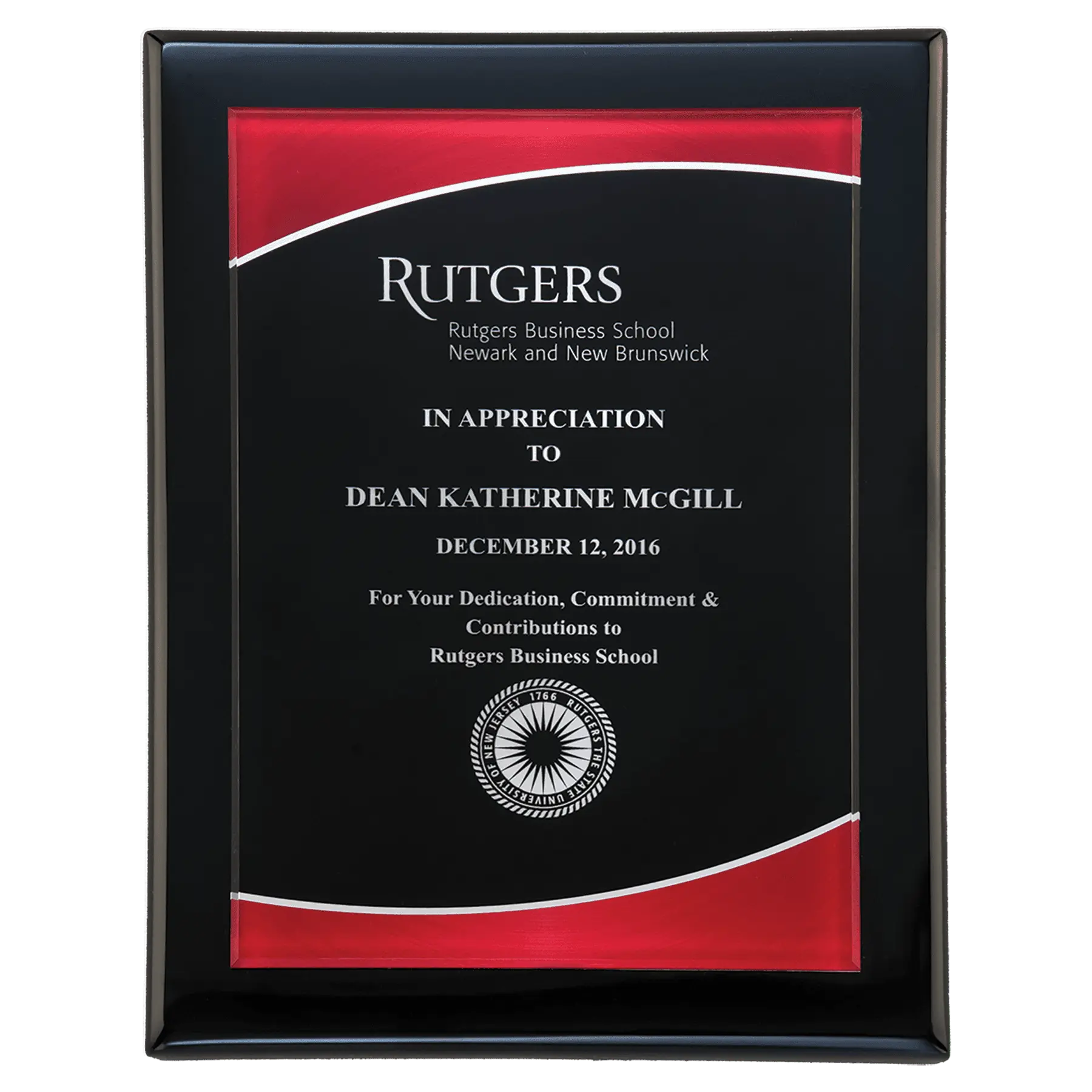 Premium Black Piano Finish Acrylic Plaque with Red Border – Available in 3 Sizes Sams Engraving and Gifts