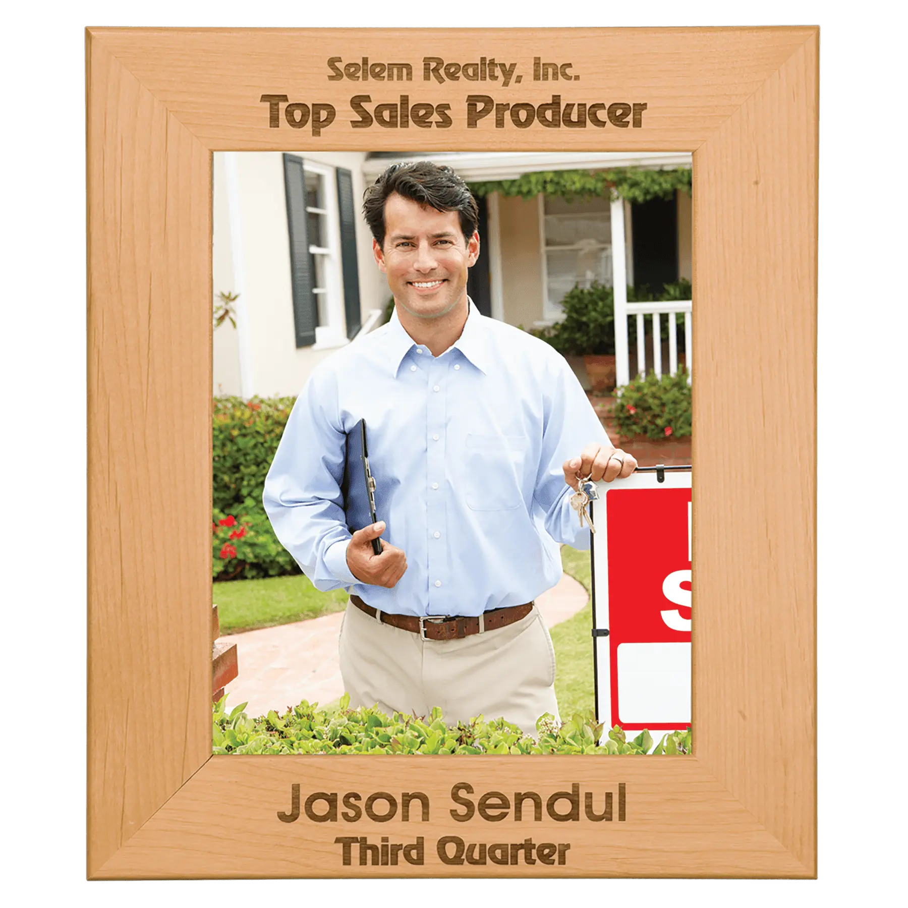 Personalized Red Alder Picture Frame – 5" x 7" Custom Engraved Sams Engraving and Gifts